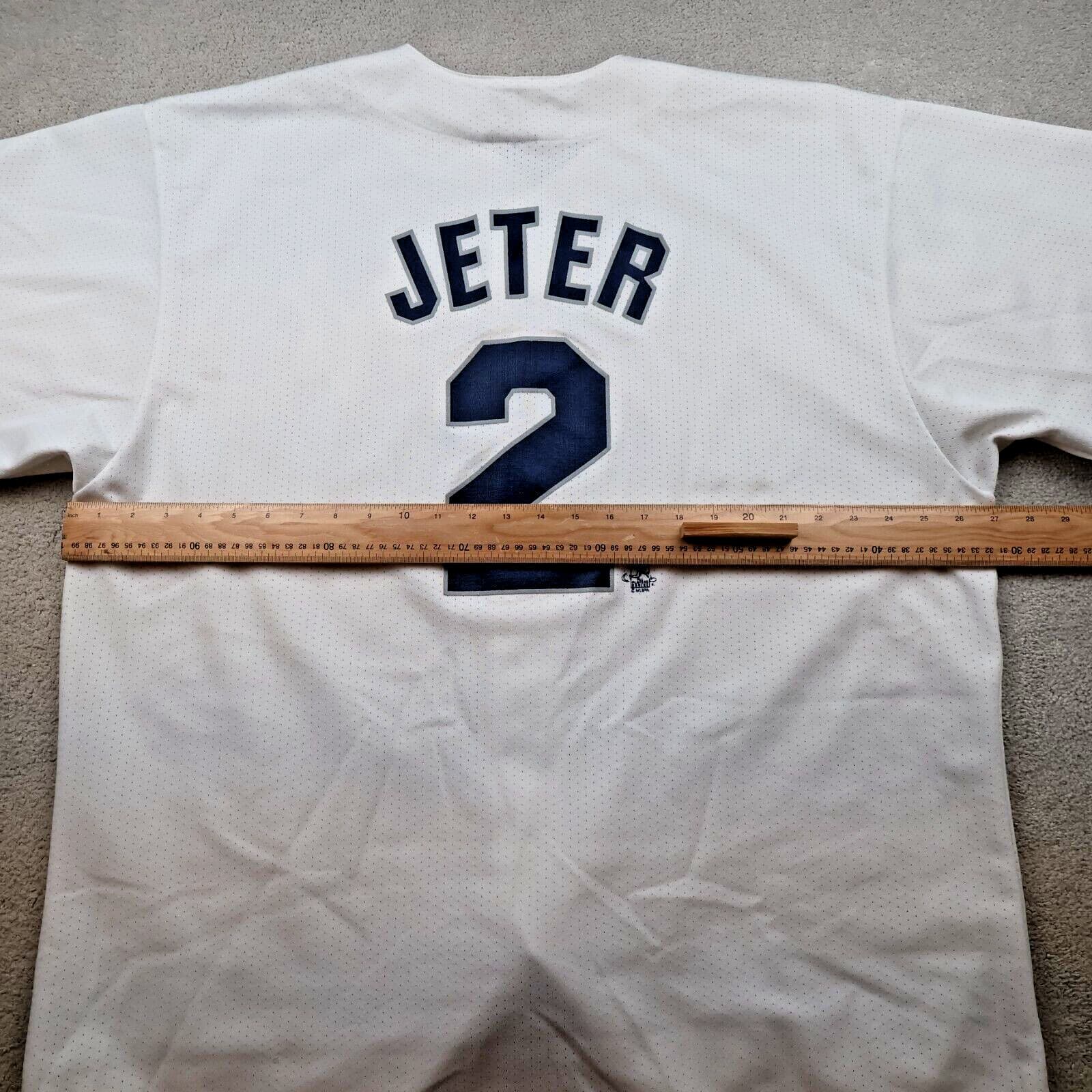 Vintage New York Yankees Jersey 2XL White Majestic Baseball Shirt Derek Jeter photo 11
