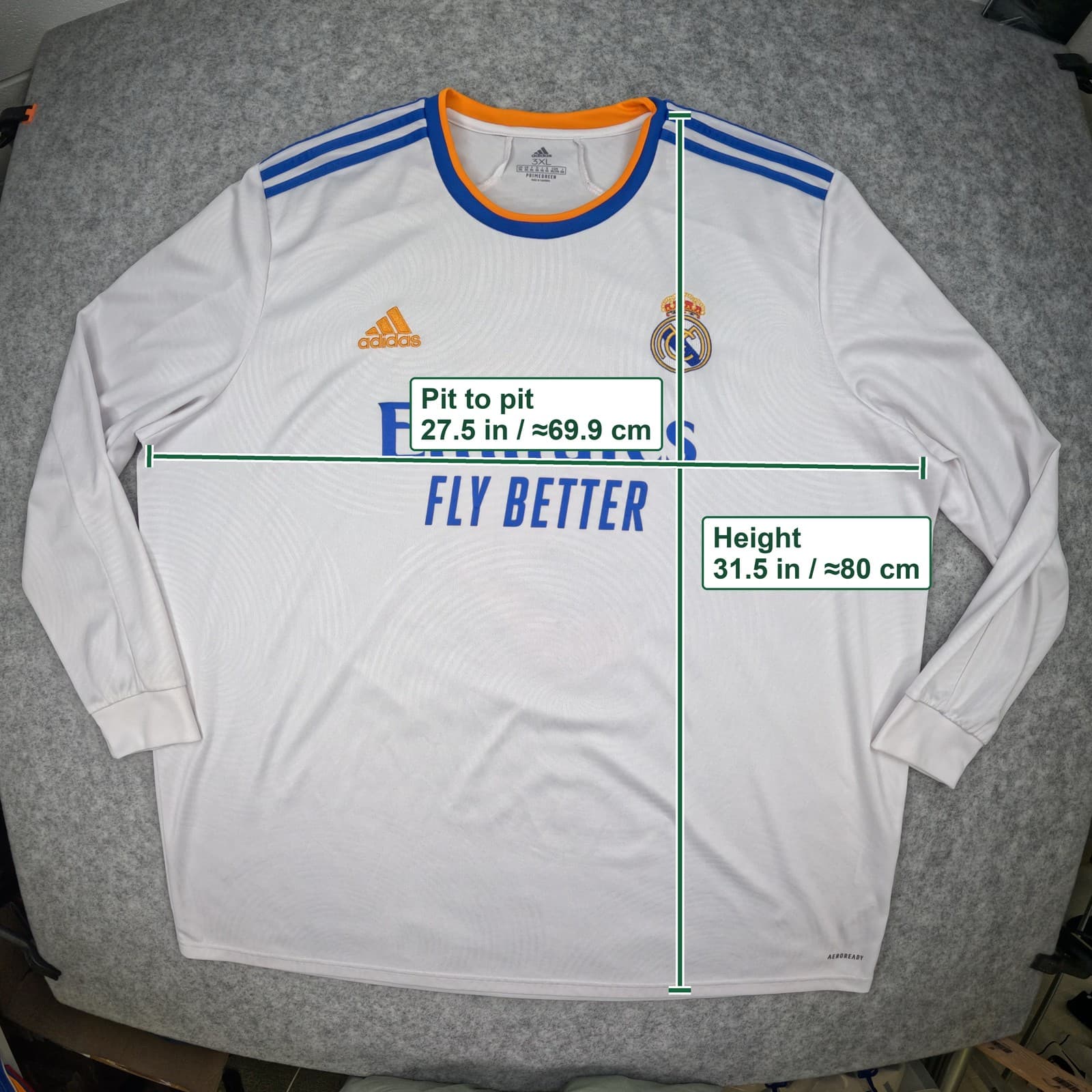Real Madrid Football Shirt 3XL 2021 22 adidas Benzema 9 21 22 Soccer Jersey photo 6