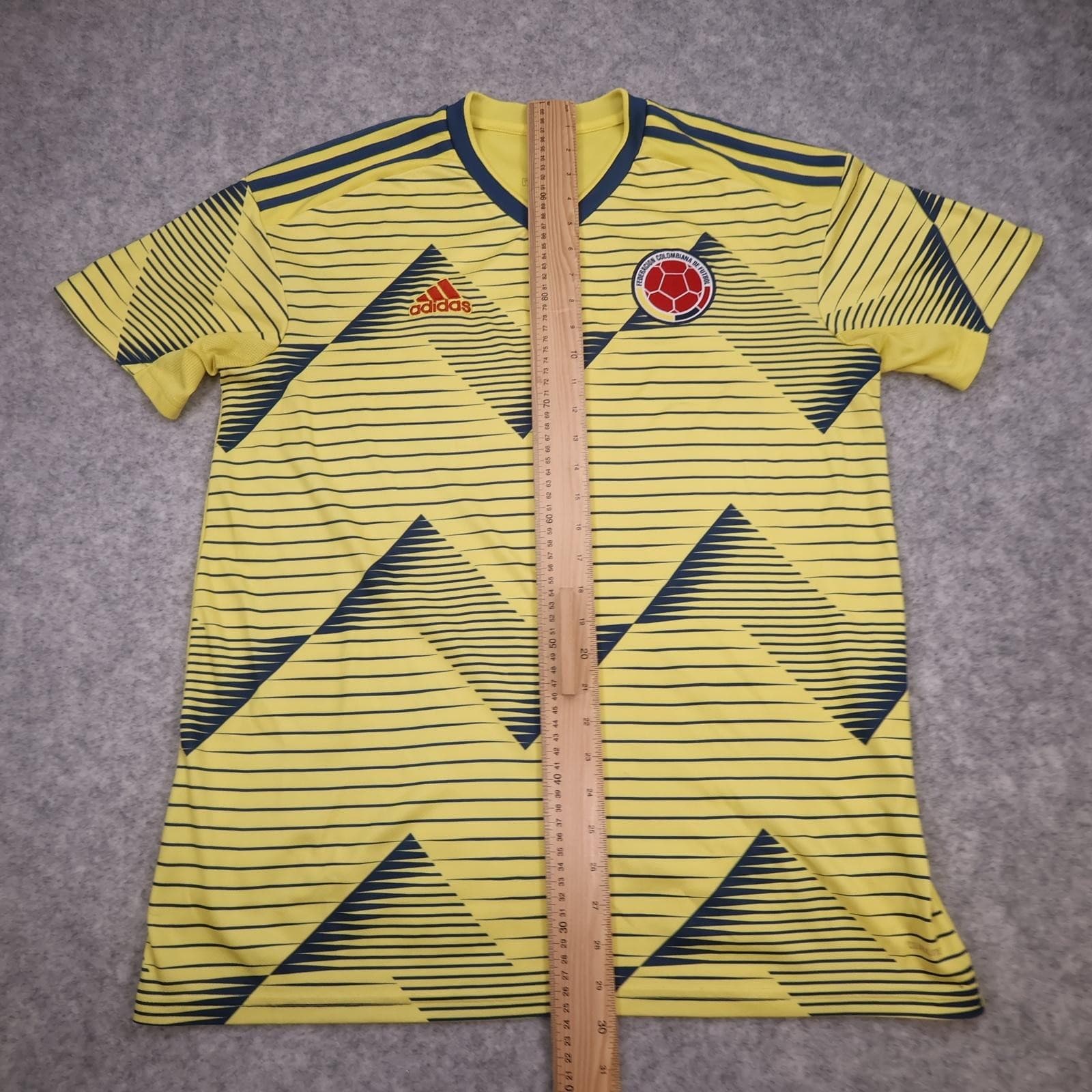 Colombia Home Shirt Mens Large Yellow 2020 2021 Football Adidas Soccer Jersey photo 10