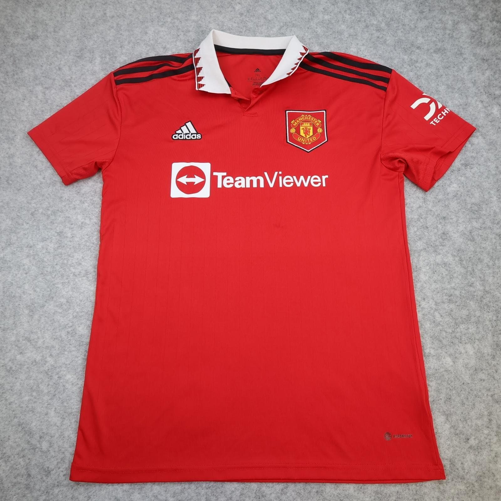 Manchester United Shirt Mens 2XL Red Home 2022 2023 Football Adidas TeamViewer
