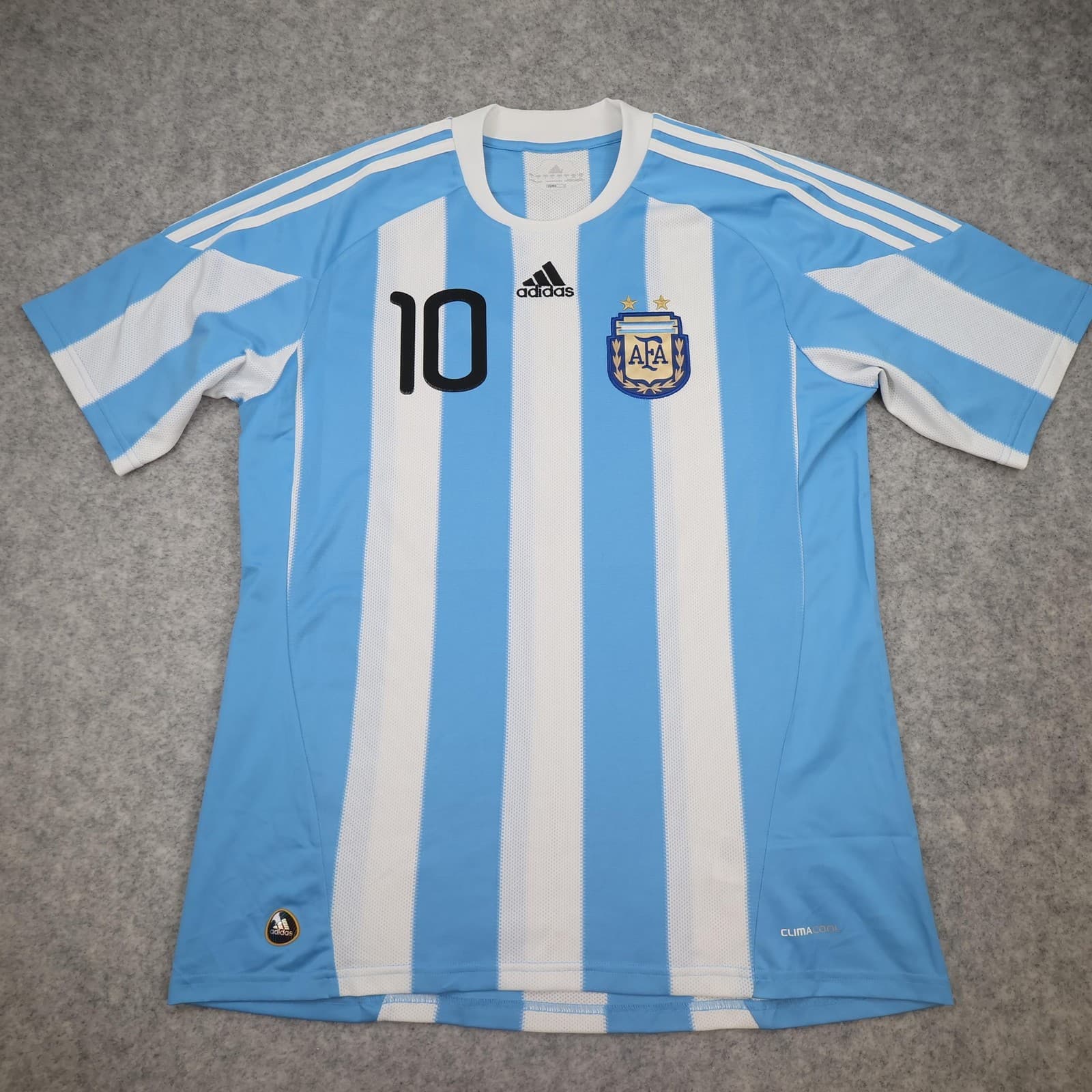 Argentina Home Shirt Mens Large Blue 2010 2011 Football Adidas Messi 10 Jersey photo 2