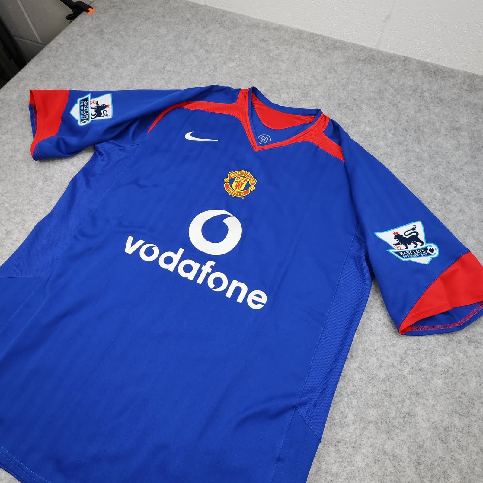 Manchester United Shirt Mens Large Blue Away Kit 2004 2006 Nike Van Nistelrooy photo 4