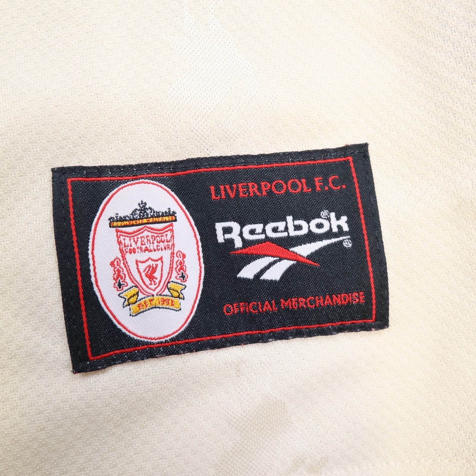 Vintage Liverpool Shirt Medium Beige Away Kit 1996 1997 Reebok Jersey 38/40 90s photo 7