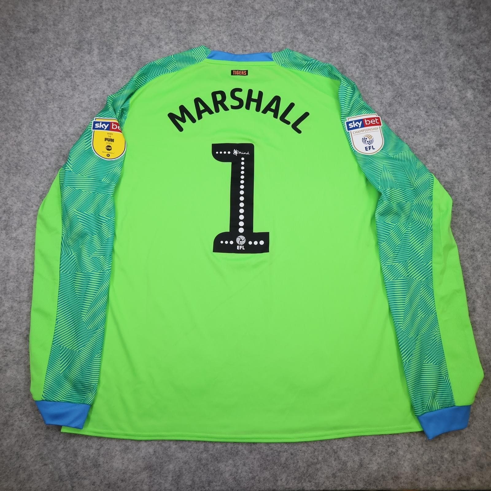 Hull City Goalkeeper Shirt Mens XXL Green EFL Football Umbro Marshall 1