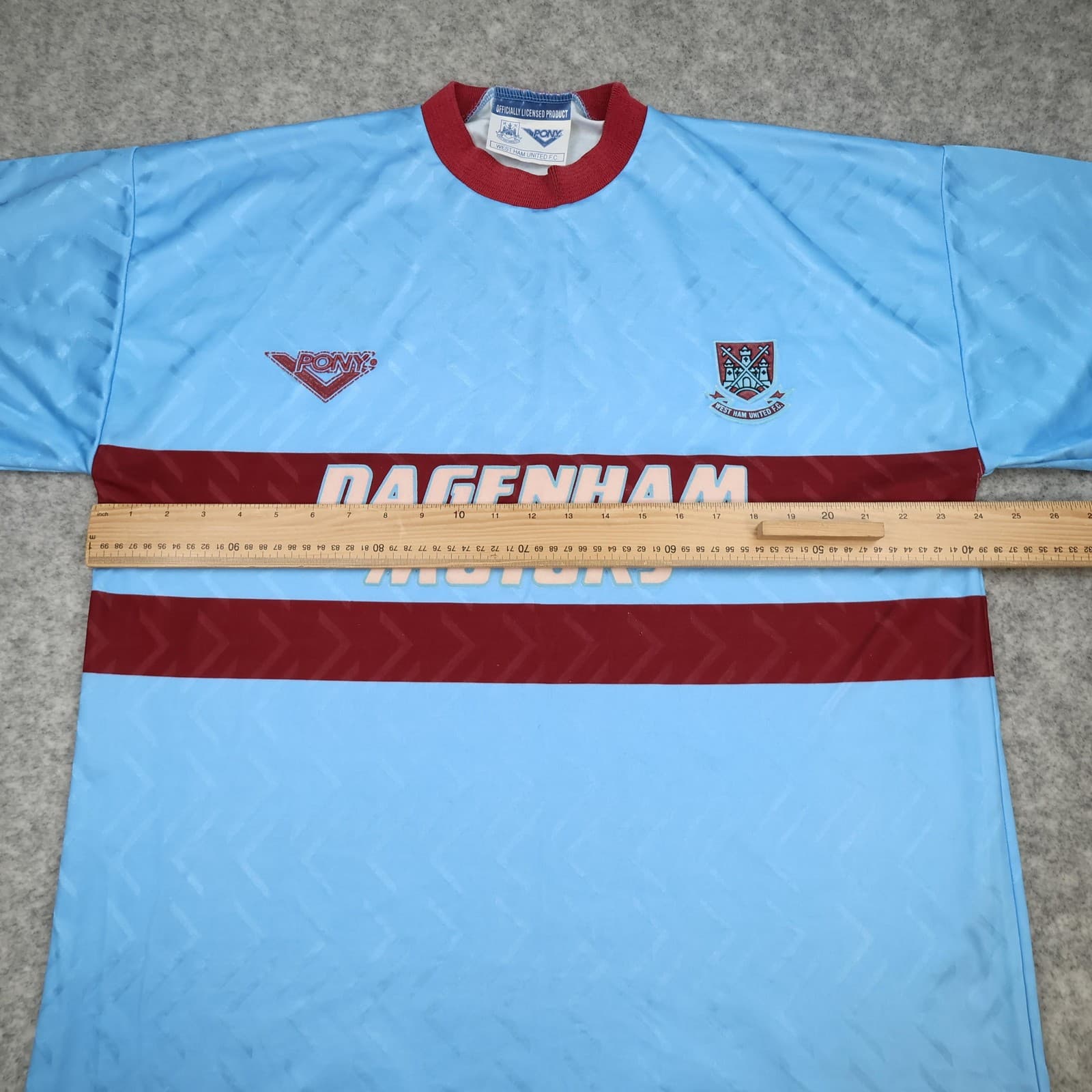 Vintage West Ham United Shirt Mens 2XL Blue Away Pony Dagenham Motors 1993 1995 photo 11