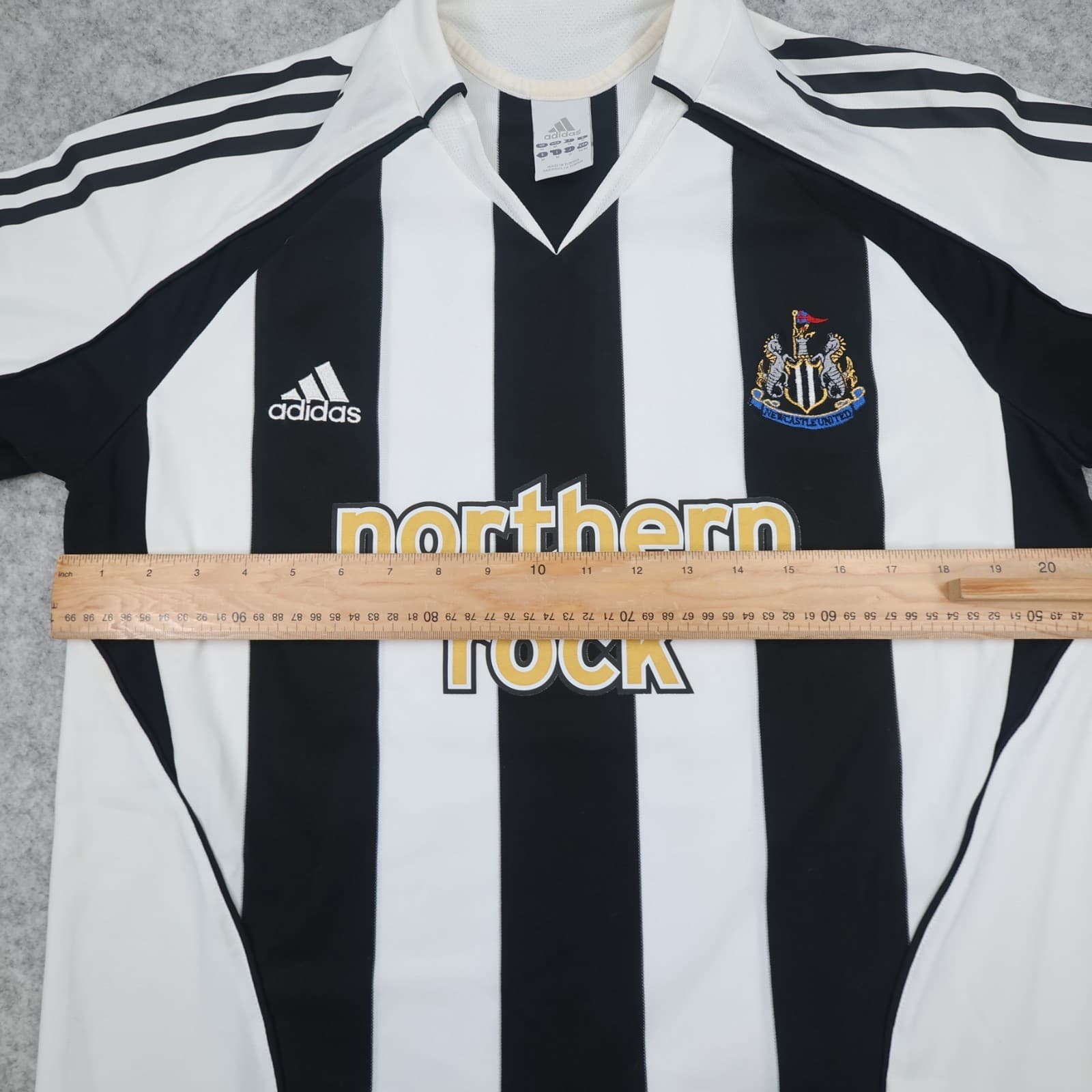 Newcastle United Shirt Medium Black Home Kit 2005 2007 Adidas Soccer Jersey photo 11