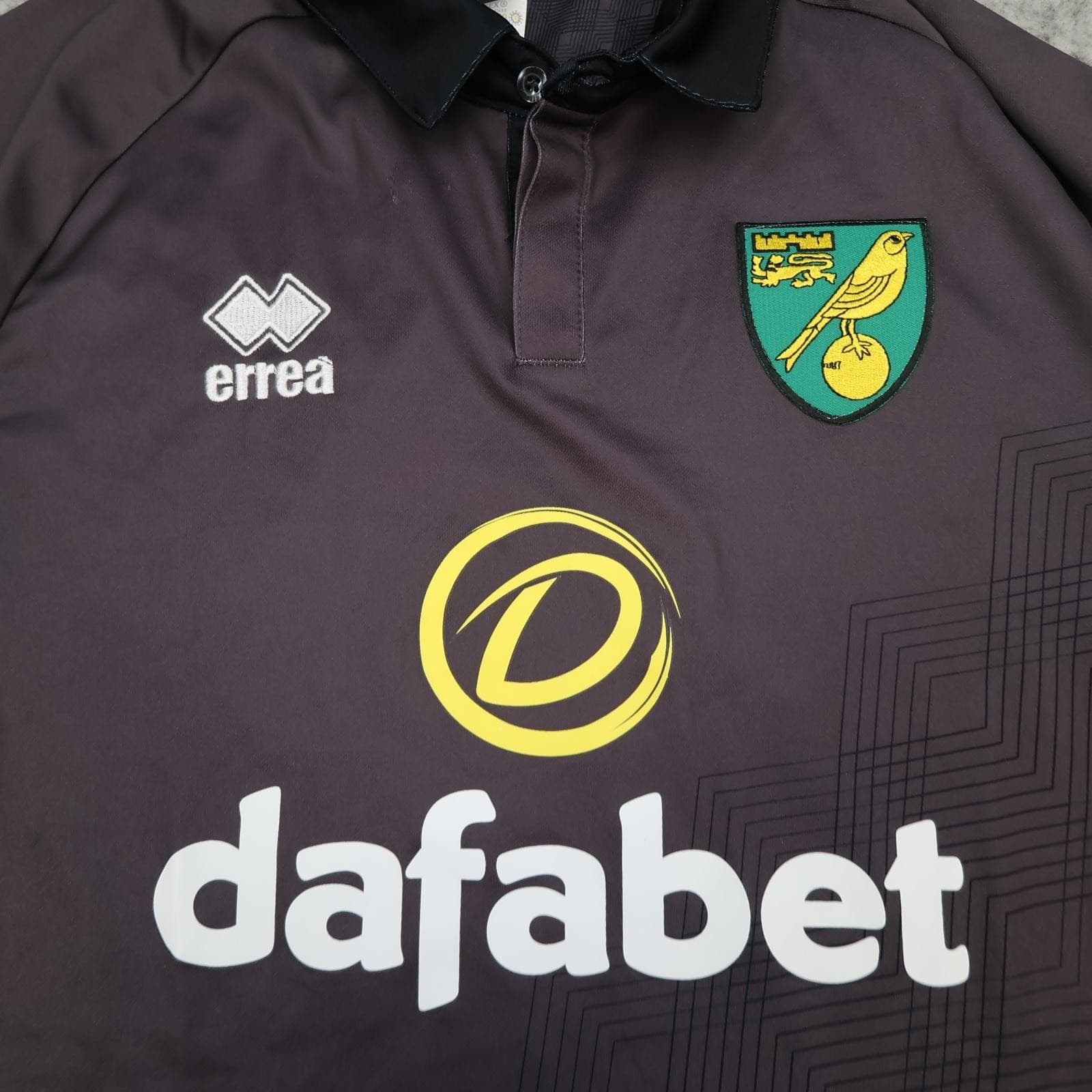 Norwich City Shirt Mens 3XL Grey Third Kit 2019 2020 Errea Dafabet Jersey photo 2