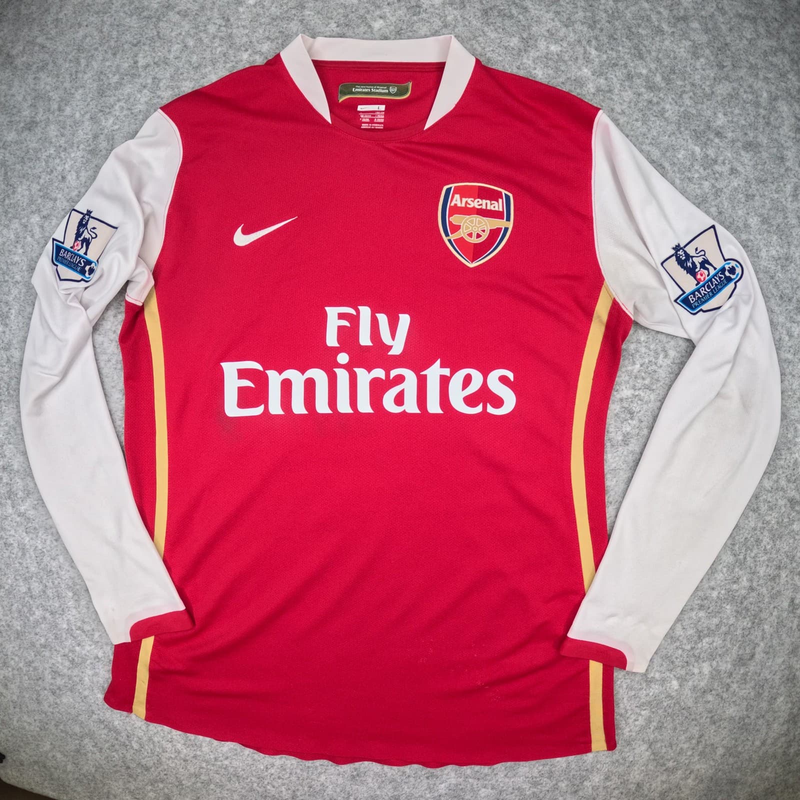 Arsenal Shirt Large Red Home 2006 2007 Nike Sagna 3 Long Sleeve Player issue photo 2