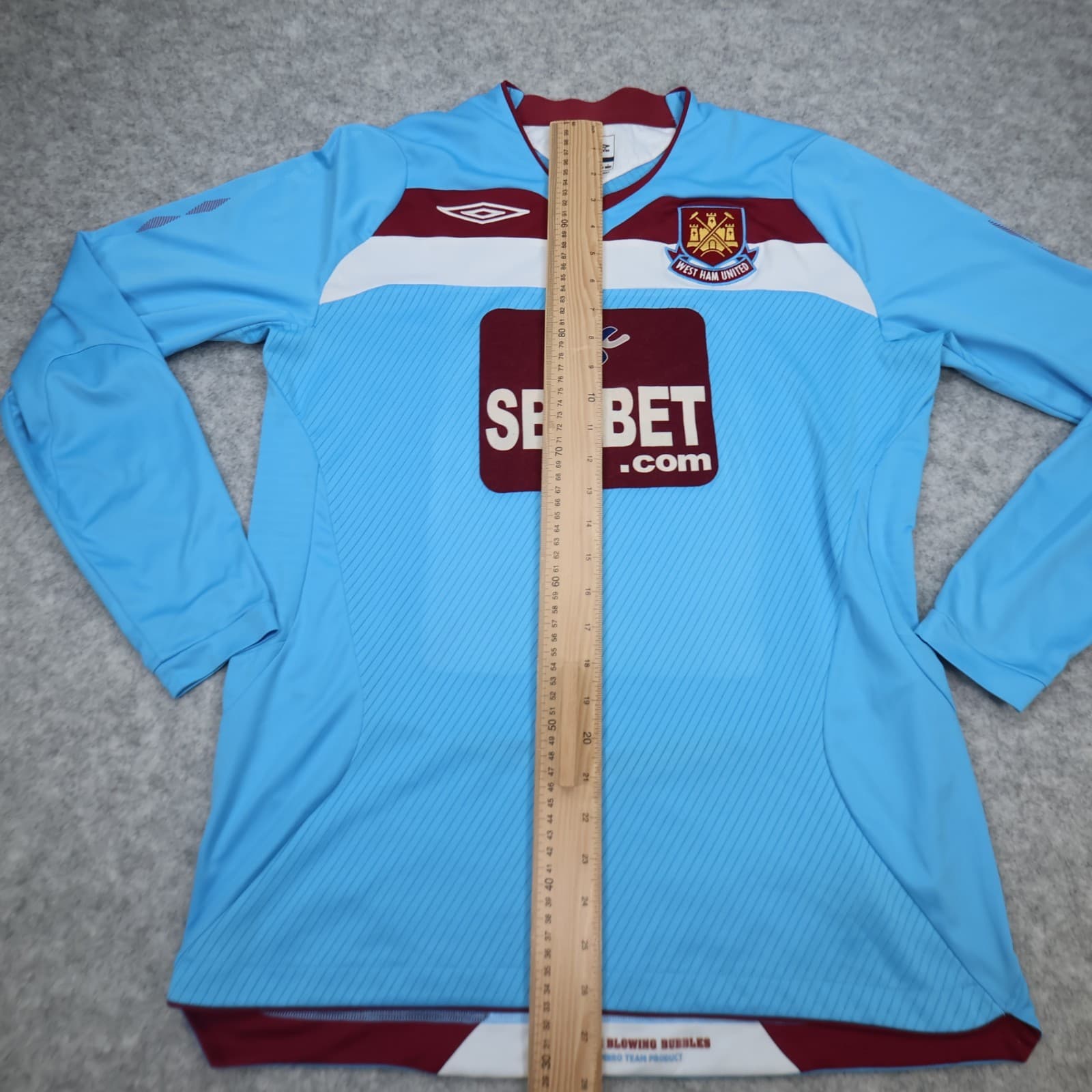 West Ham Shirt Medium Blue 2008 2009 Umbro Away Shirt Jersey Long Sleeve photo 14
