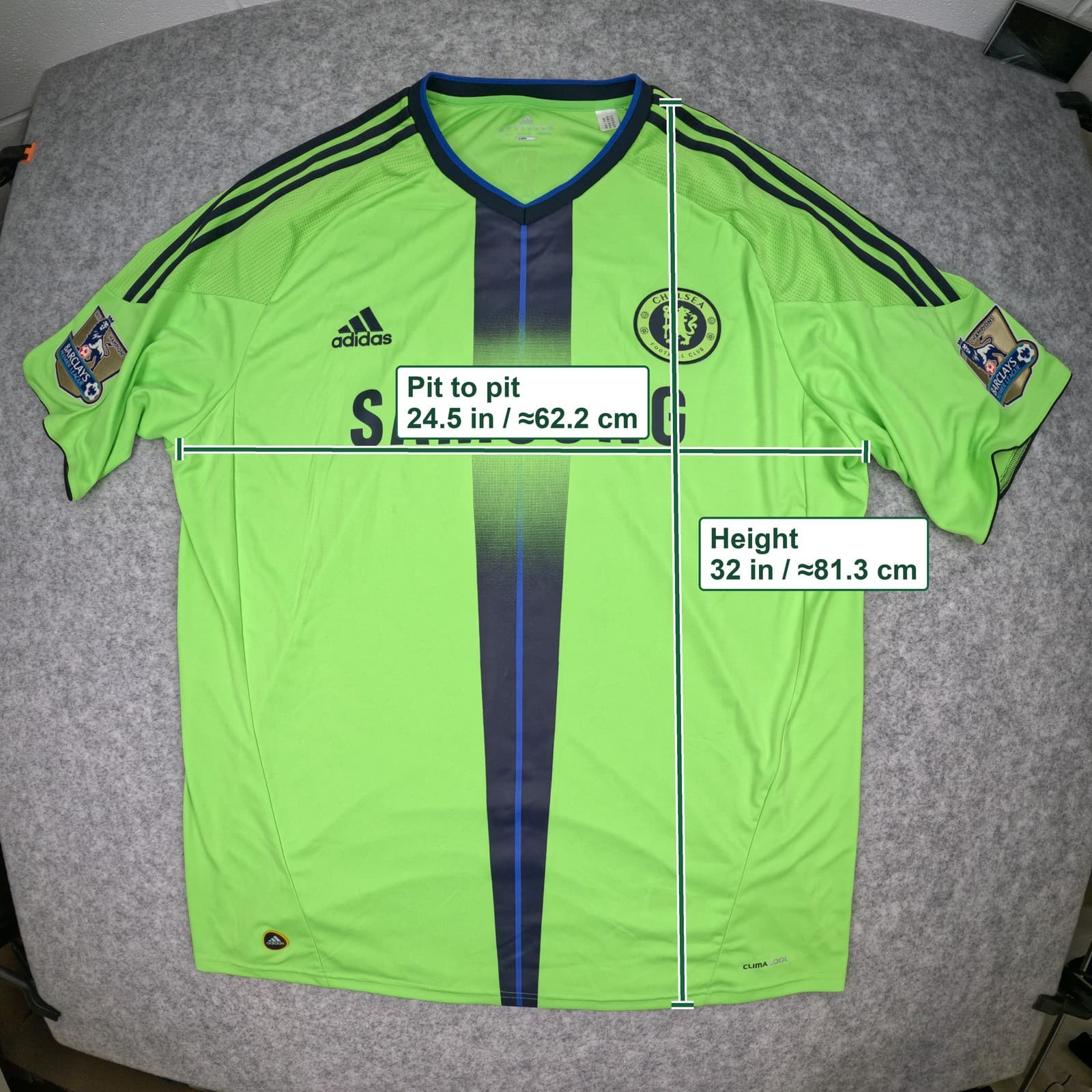Chelsea Football Shirt 2XL Green Third 2010 11 adidas Lampard 8 Soccer Jersey photo 3