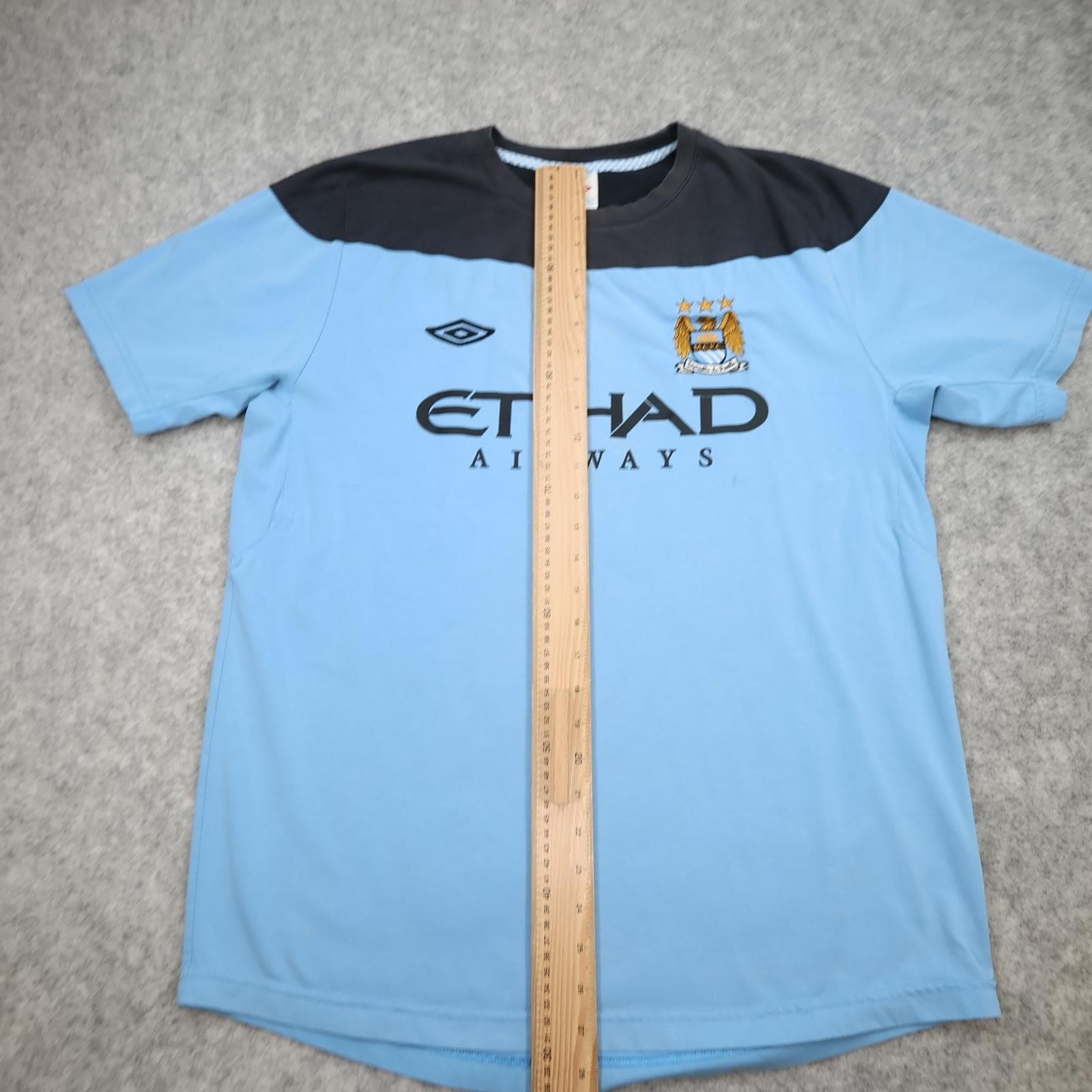 Manchester City Training Shirt Mens XL Blue Football Umbro Etihad Airways Jersey photo 8