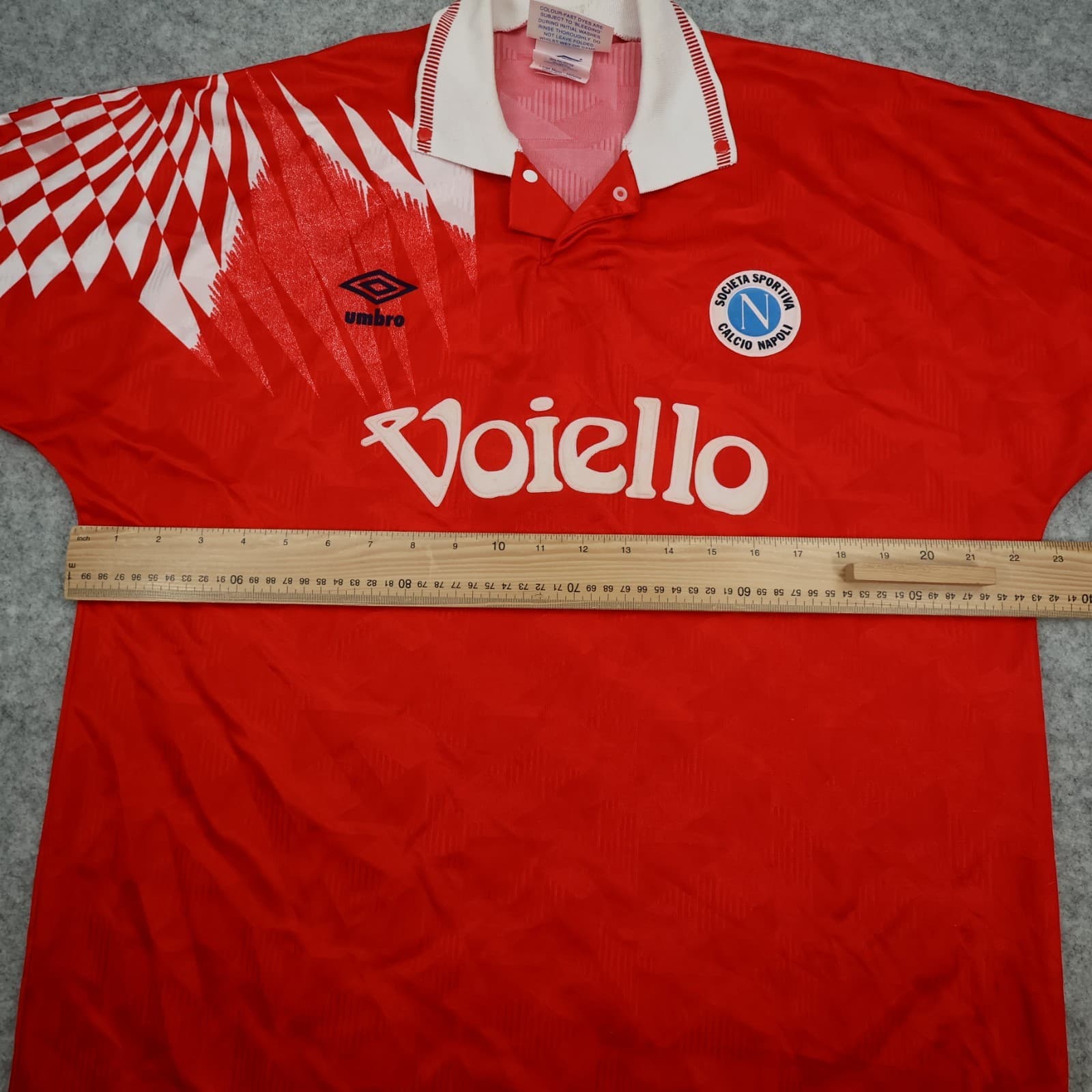 Vintage Napoli Shirt Large Red Third Umbro Football Soccer Jersey 1991 1993 14 photo 11