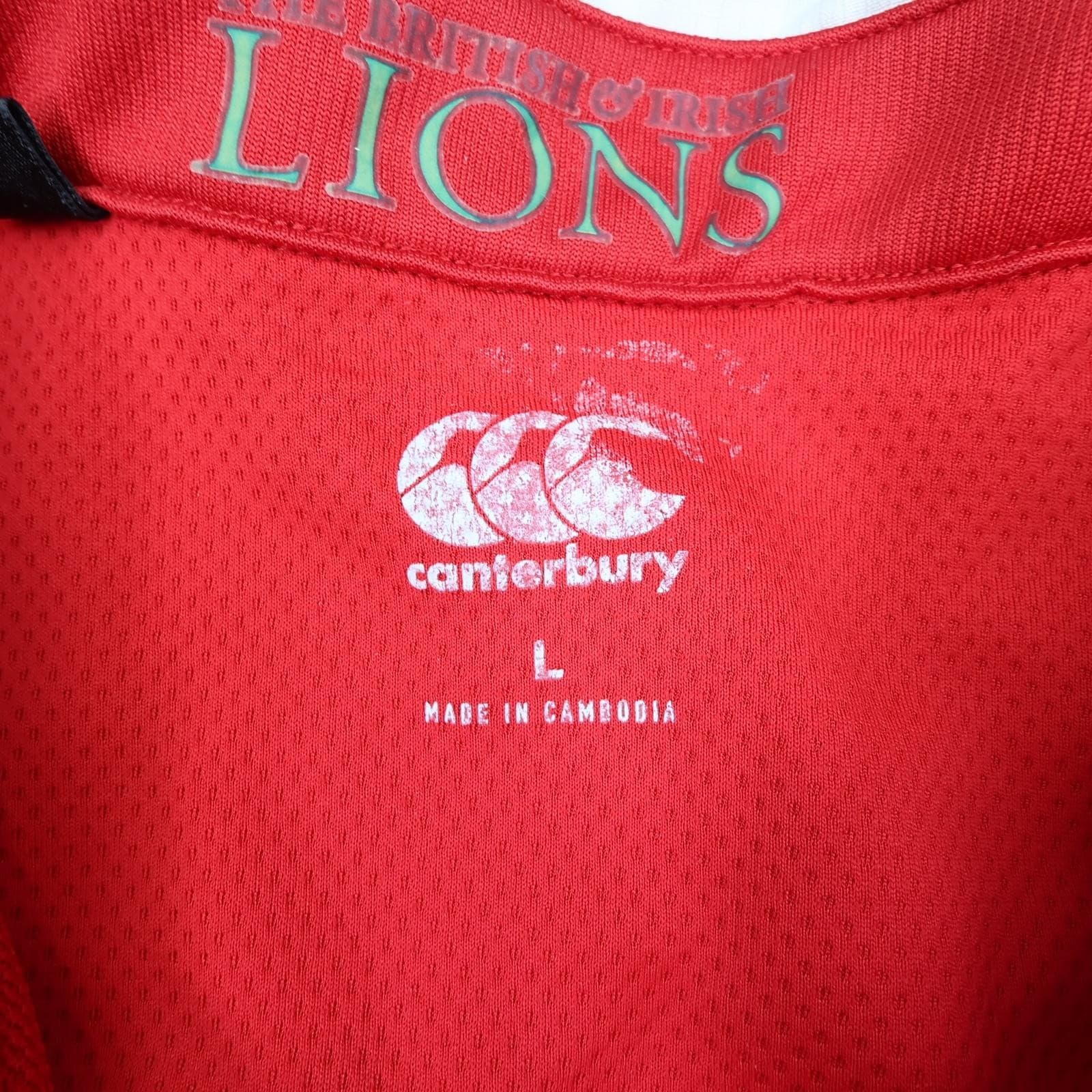 British Lions Rugby Shirt Mens Large Red Rugby Union Canterbury Vaposhield 2017 photo 6