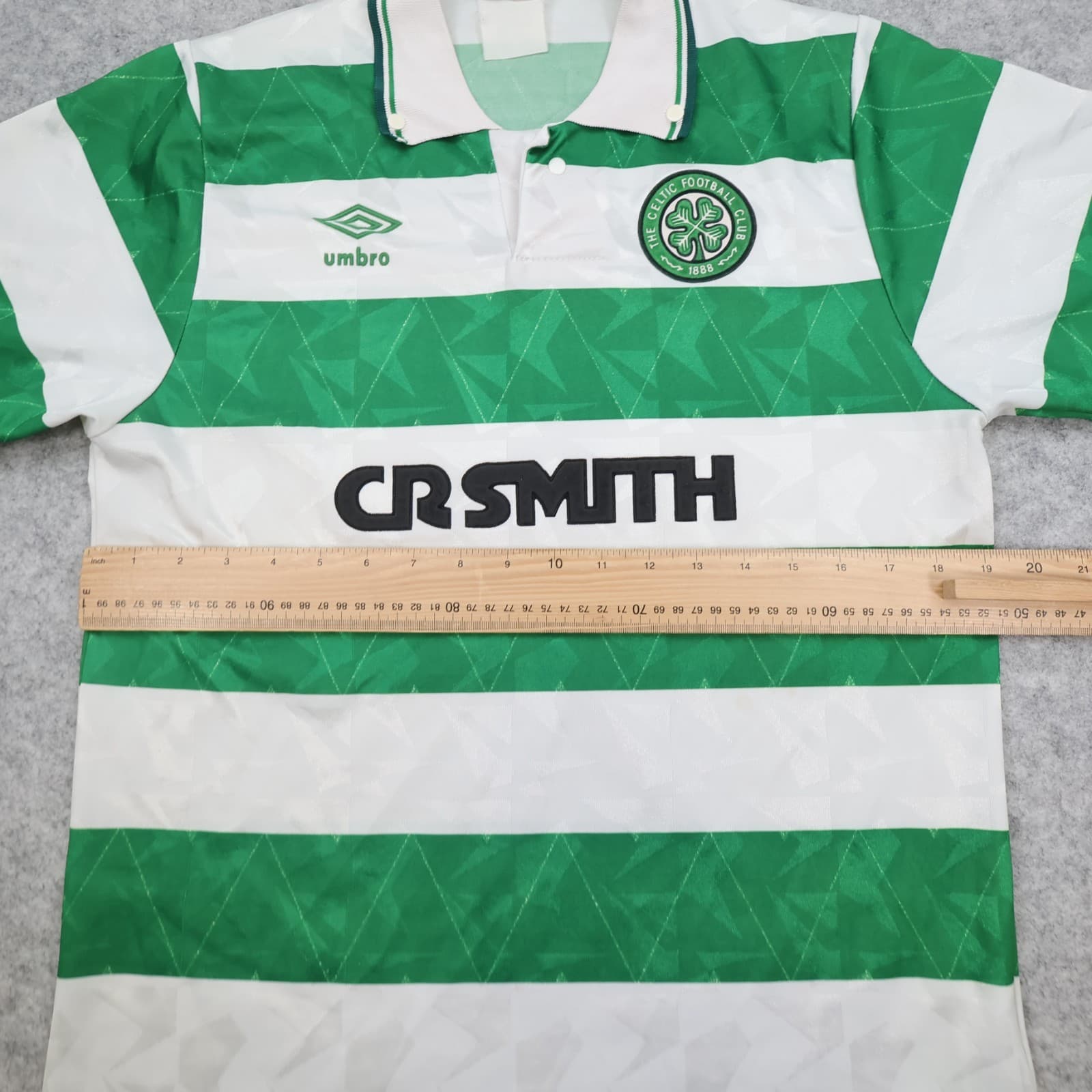 Vintage Celtic Football Shirt Medium Green Home Kit 1989 1991 Umbro Jersey photo 10