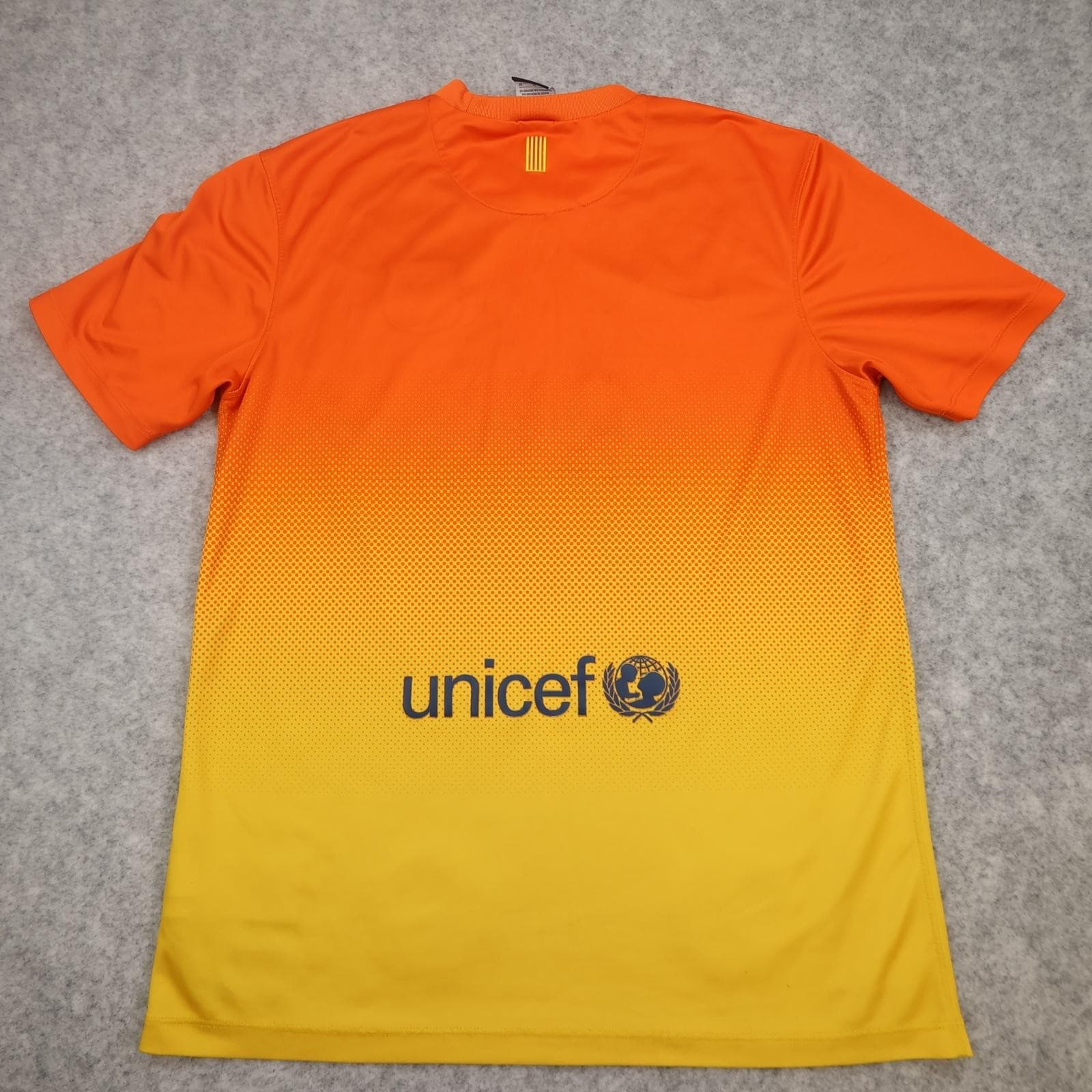 Barcelona Shirt Mens Medium Orange Away 2012 2013 Football Nike Qatar Foundation photo 2