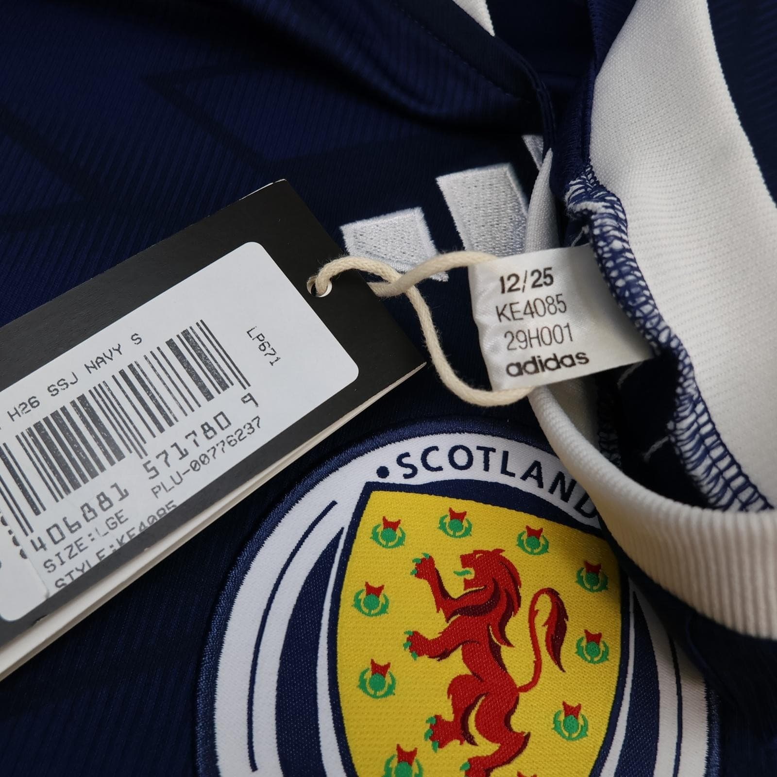 Scotland Home Shirt Mens Large Blue 2026 Adidas World Cup Soccer Jersey photo 7