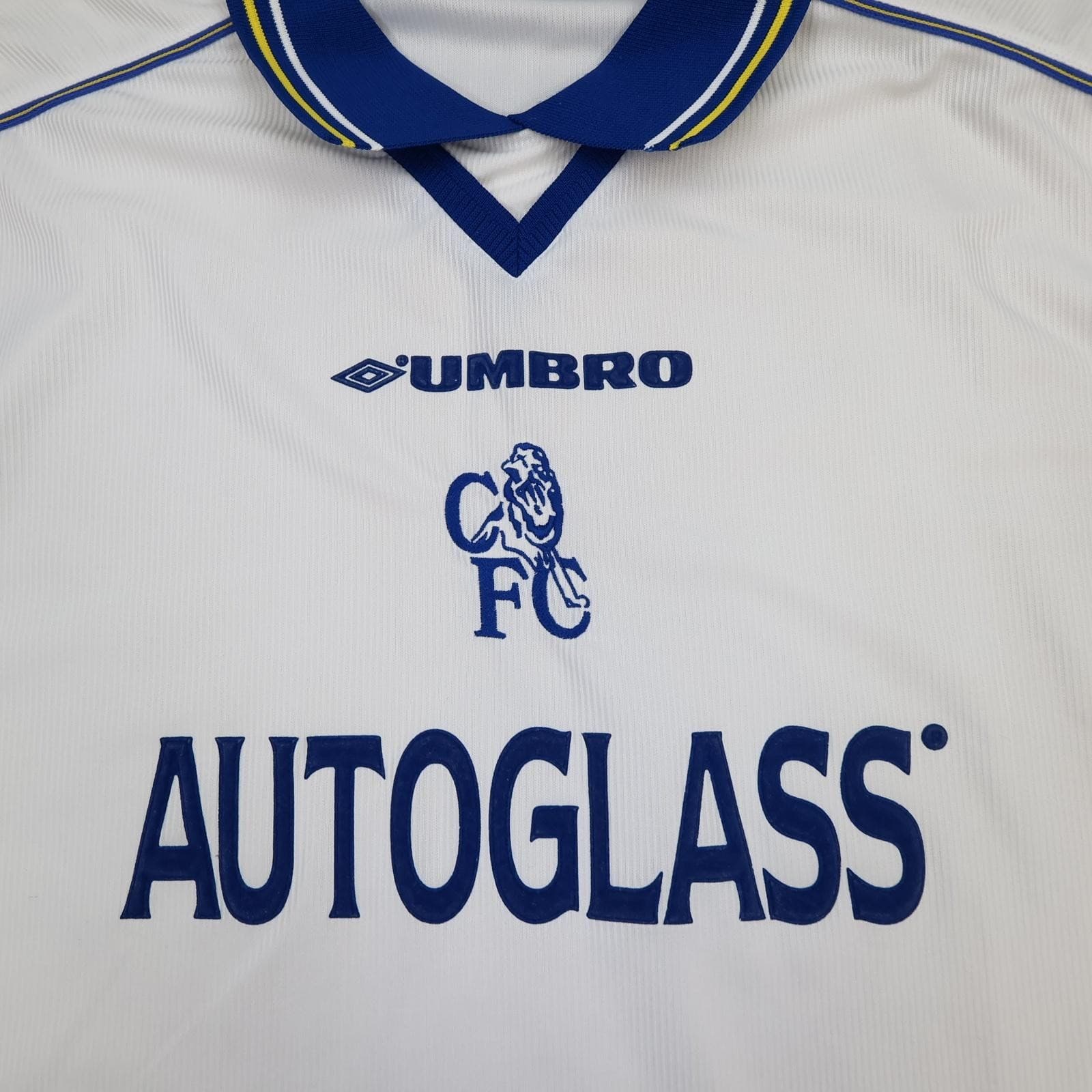 Vintage Chelsea Shirt Mens XL White Away EPL 1999 2001 Football Umbro Autoglass photo 3