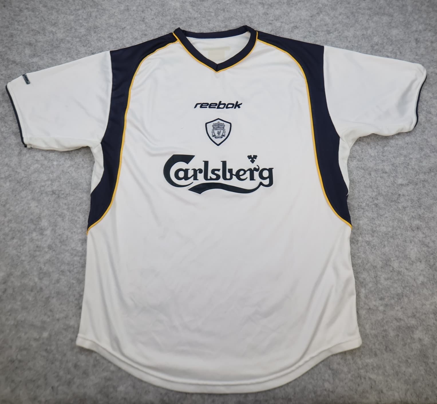 Vintage Liverpool Shirt Large White Away Kit 2001 2003 Reebok 40 42 Jersey