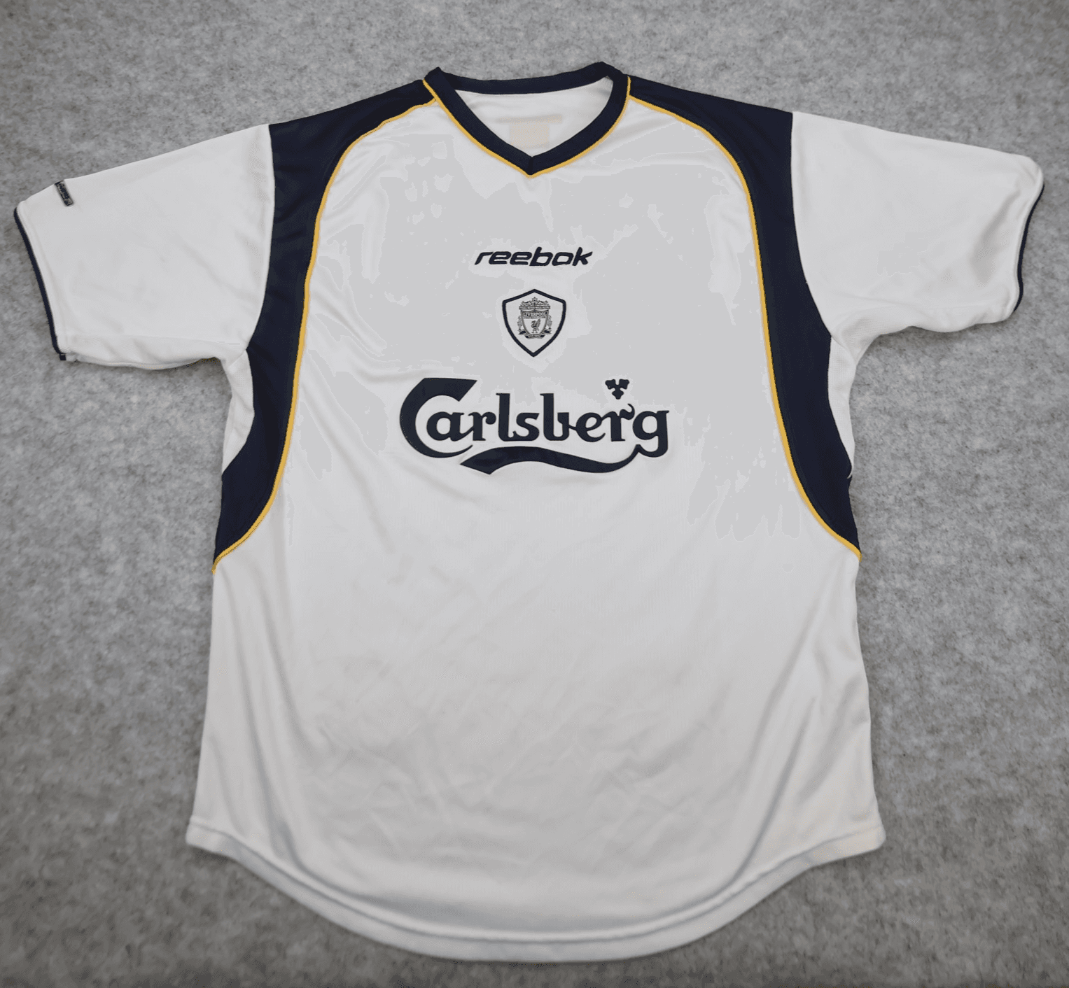 Vintage Liverpool Shirt Large White Away Kit 2001 2003 Reebok 40 42 Jersey