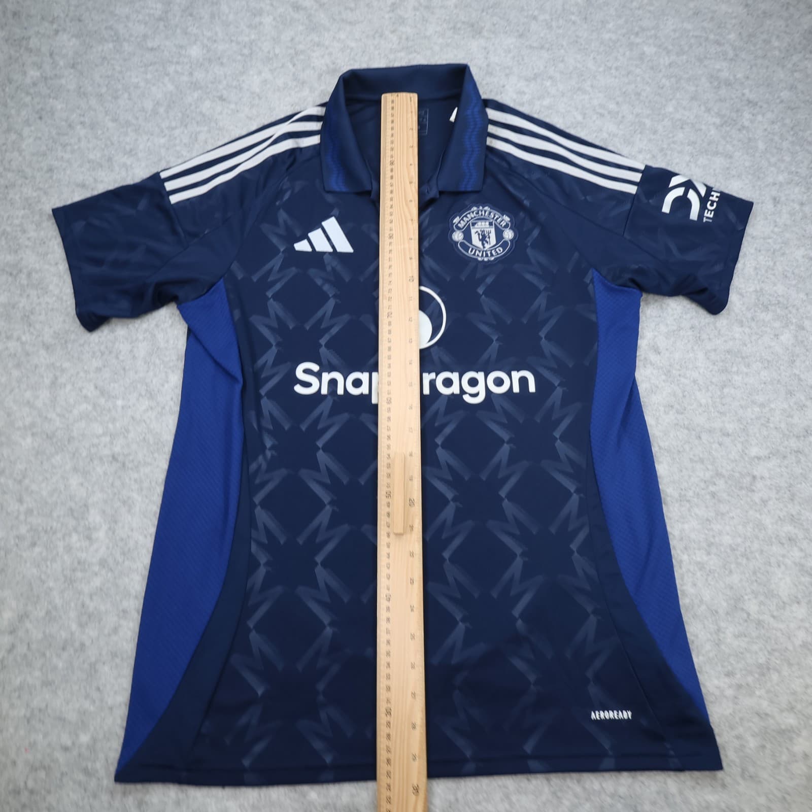Manchester United Shirt Large Blue Away Kit 2024 2025 Adidas Soccer Jersey photo 12