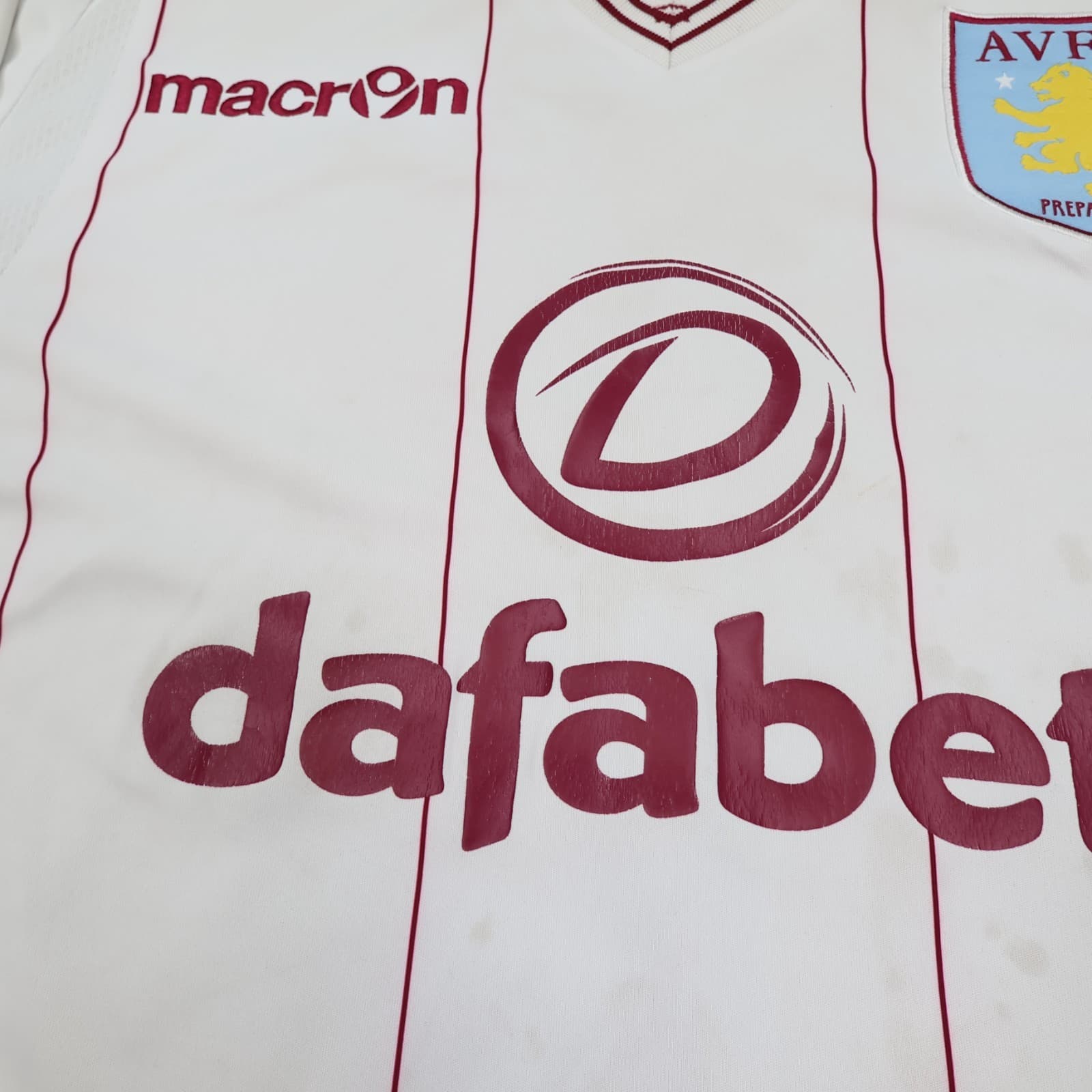 Aston Villa Shirt Medium White Away Kit 2014 2015 Macron Soccer Jack Grealish 40 photo 7