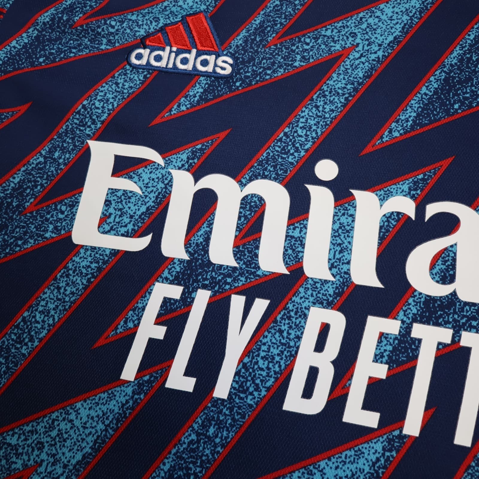 Arsenal Shirt Large Blue Third Kit 2021 2022 Adidas Football Jersey Saka Soccer photo 4