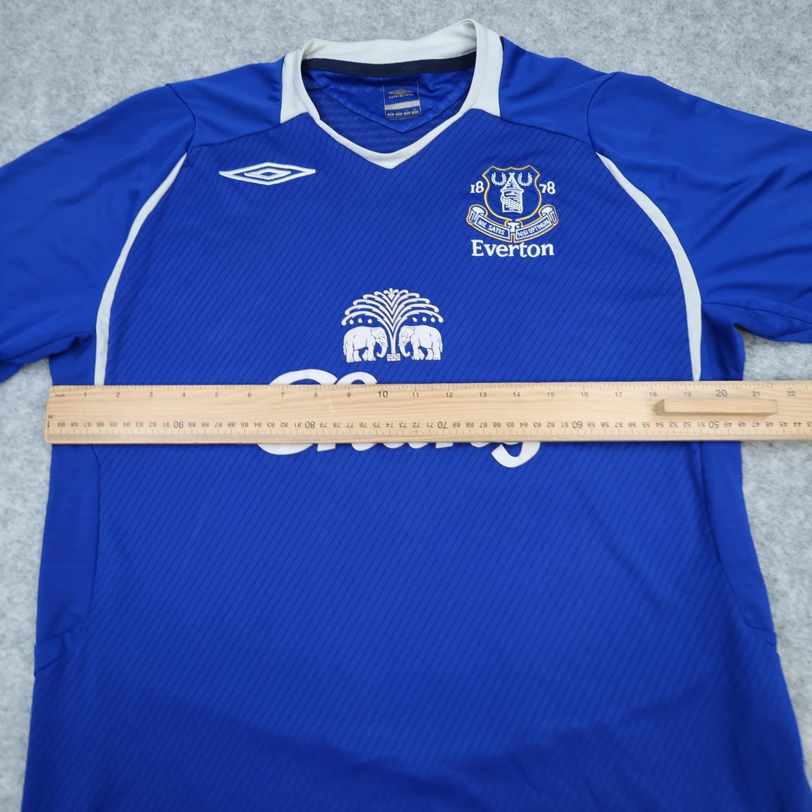 Everton Shirt Mens Large Blue Home Kit EPL 2008 2009 Umbro Chang Soccer Jersey photo 12