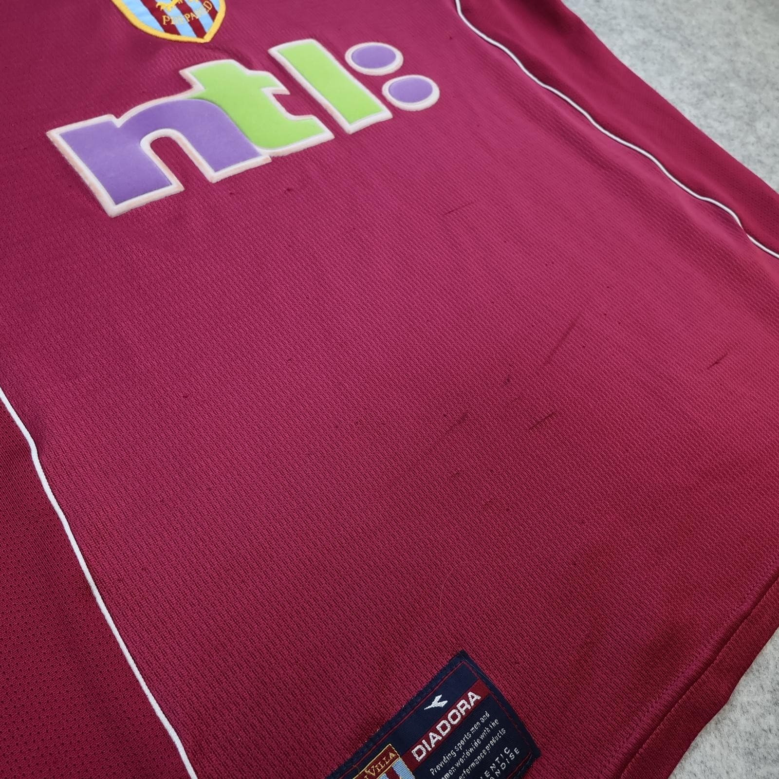 Vintage Aston Villa Shirt Mens Medium Red Home 2000 2002 Football Diadora NTL photo 10