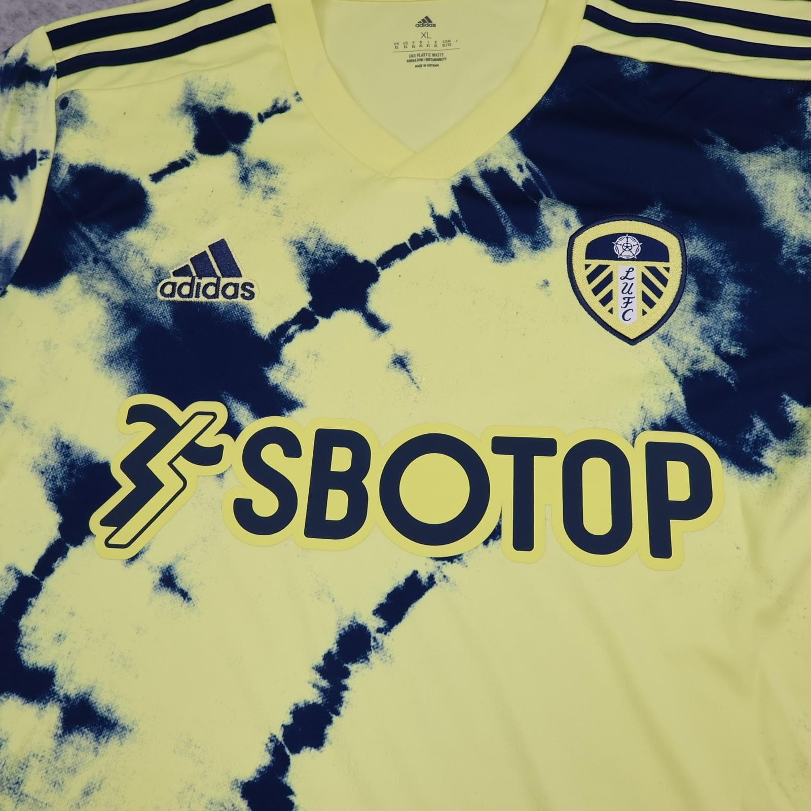 Leeds United Away Shirt Mens XL Yellow 2021 2022 EPL Football Adidas SBOTOP photo 2