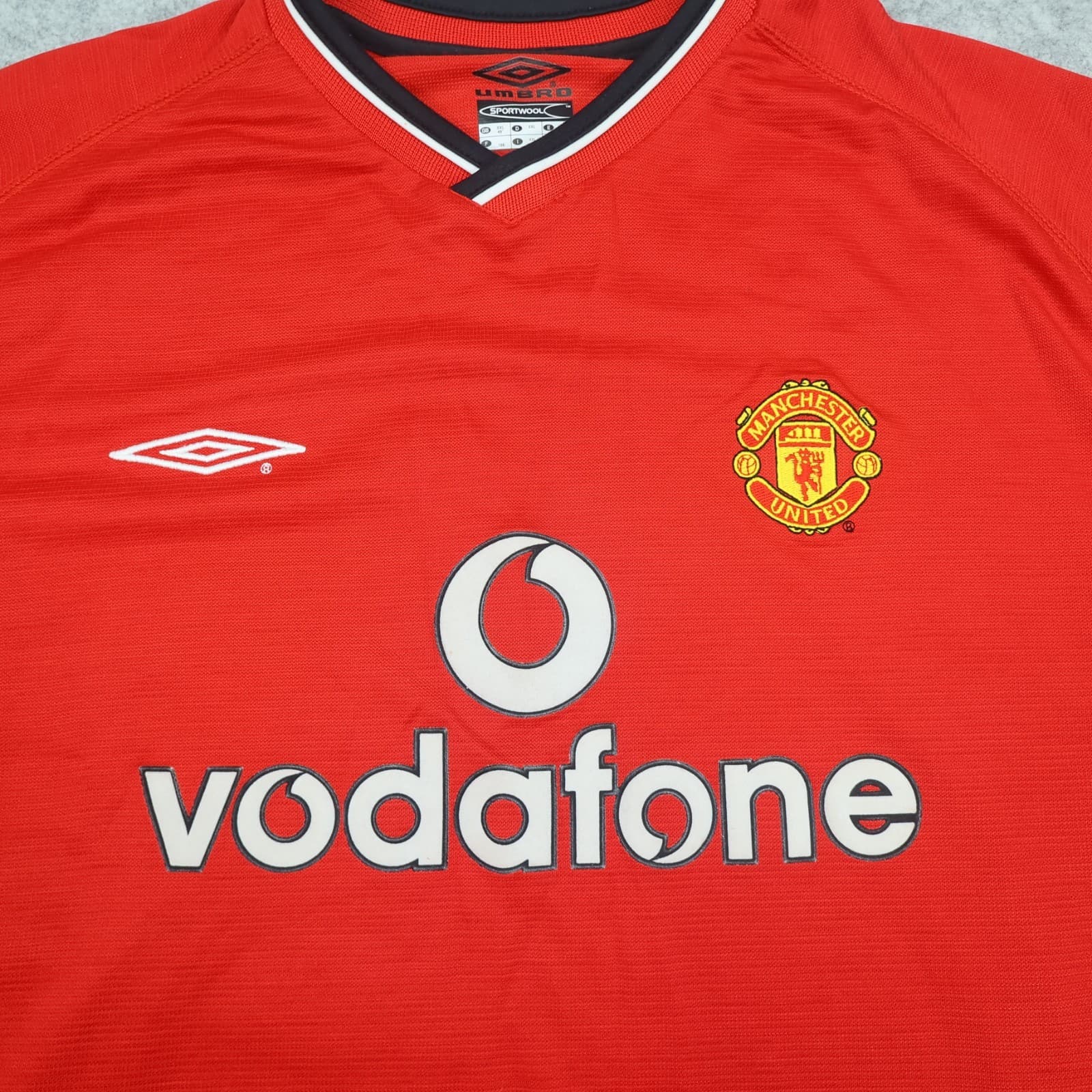 Manchester United Shirt 2XL Red Home 2000 2002 Umbro Jersey Ronaldo Soccer photo 3