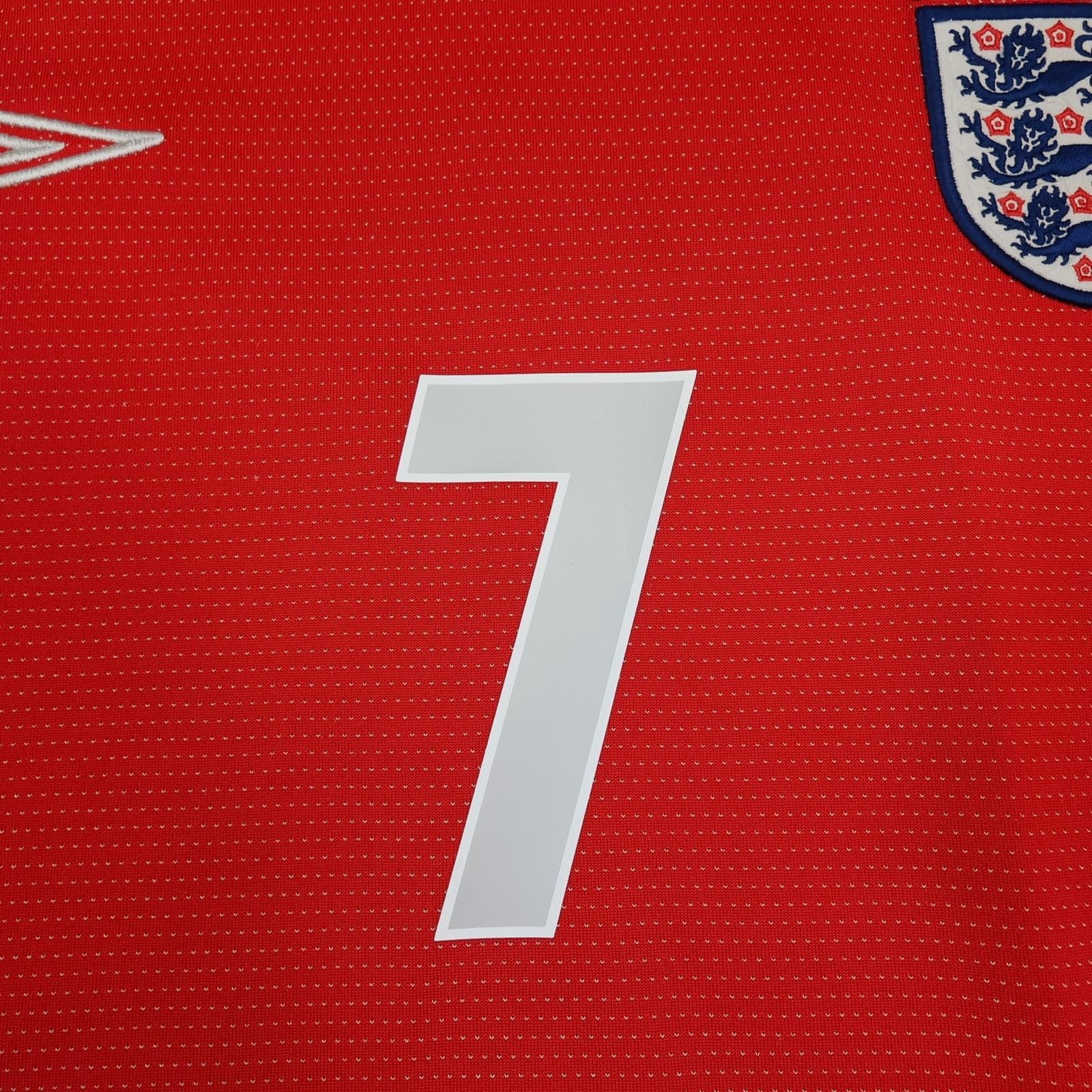 Vintage England Away Shirt Mens XL Red 2004 2006 Football Umbro Beckham Jersey photo 9