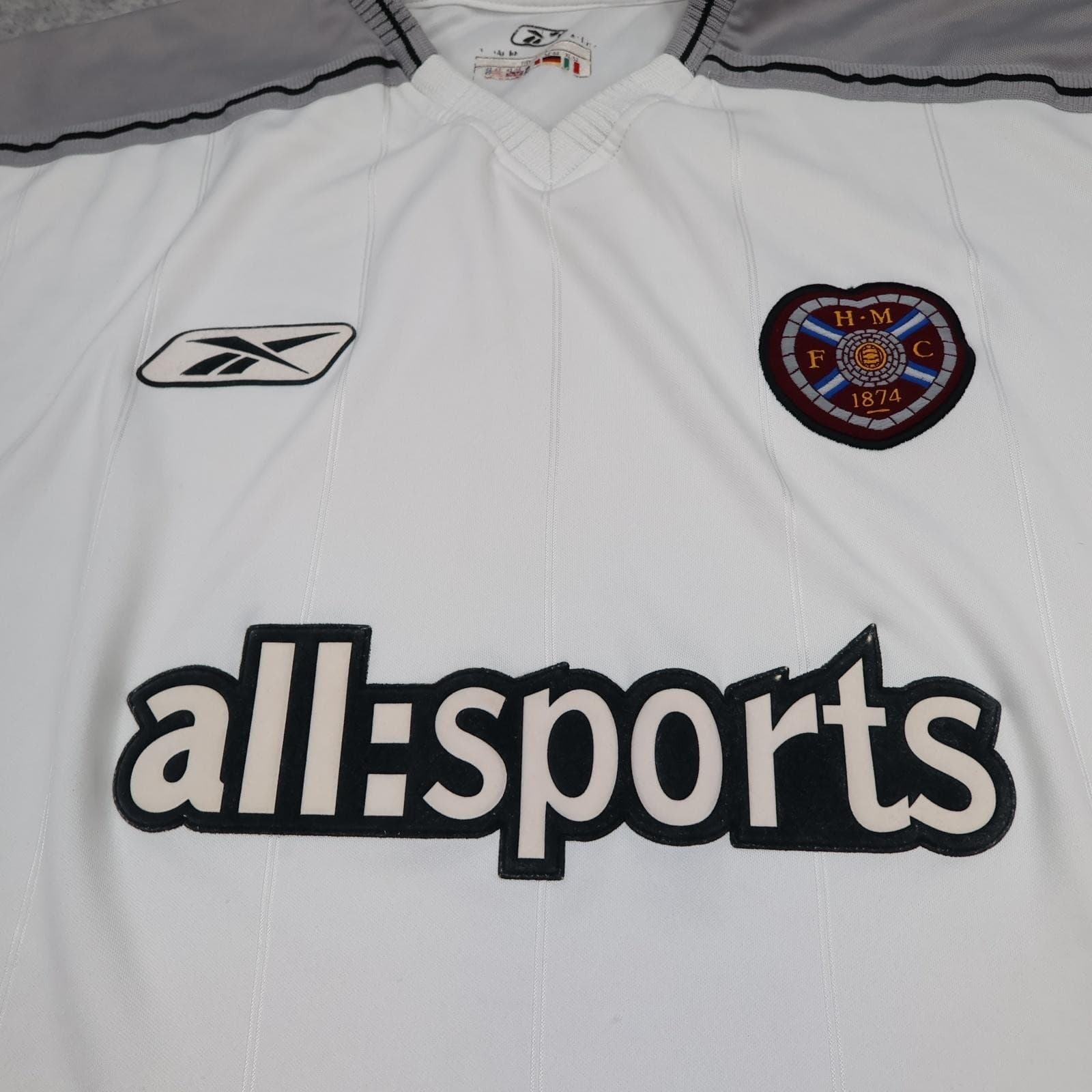 Vintage Hearts Shirt Mens Large White Away SPL Football Reebok All:sports photo 3