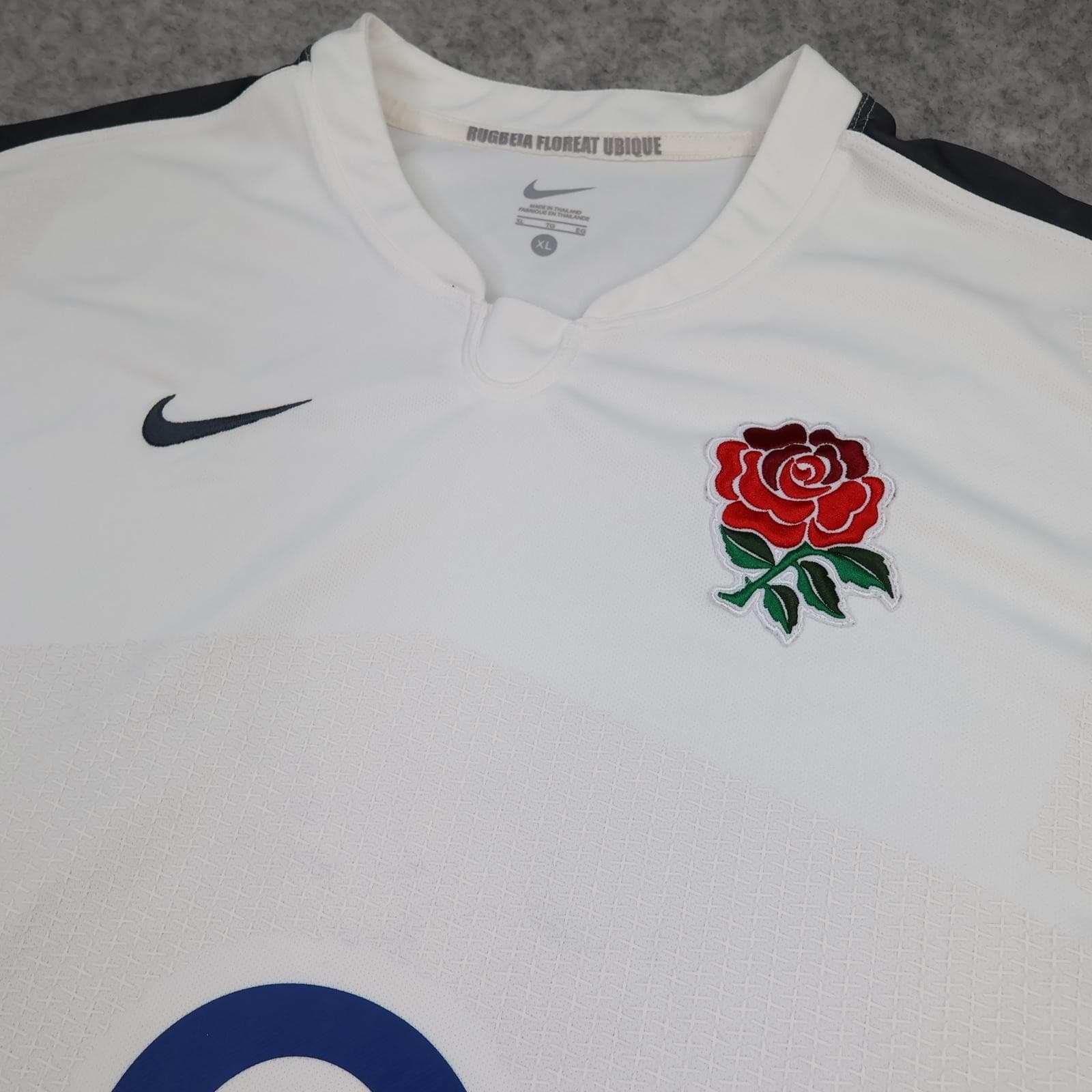 England Rugby Shirt Mens XL White Grey 2010 2011 Rugby Union Nike O2 Jersey photo 3