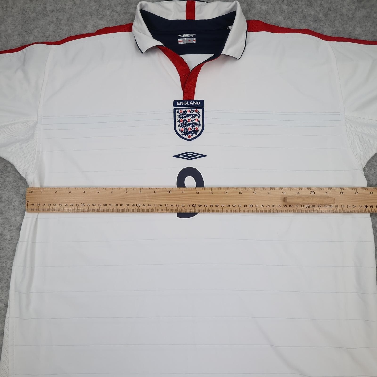 Vintage England Home Shirt Mens 2XL White 2000s Football Umbro Rooney 9 Jersey photo 10