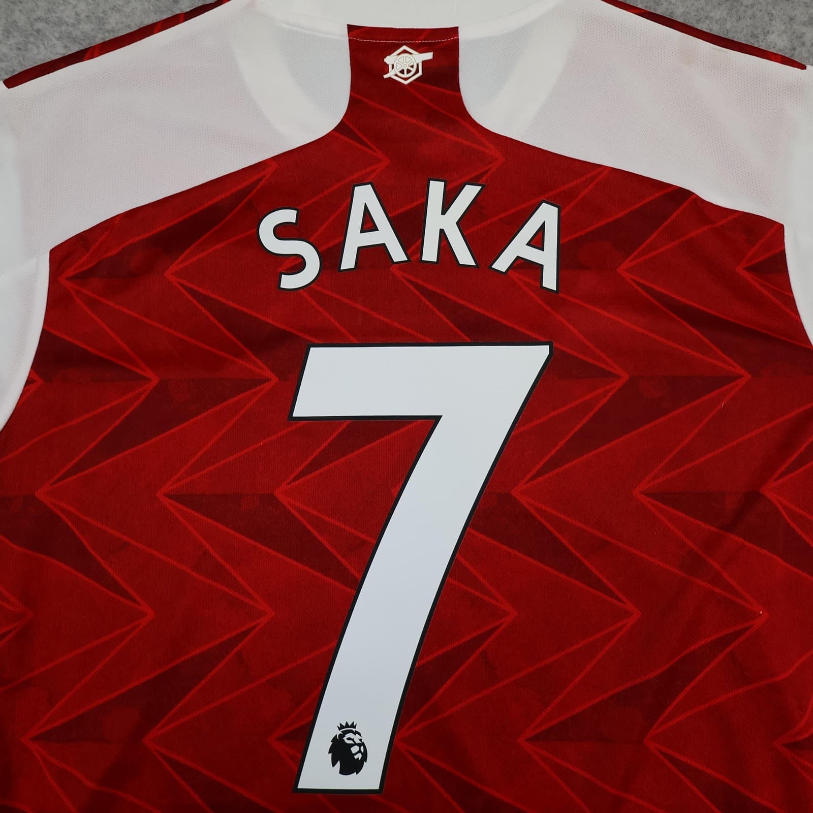 Arsenal Shirt Mens Large Red Home 2020 2021 EPL Football Adidas Emirates Saka 7 photo 3