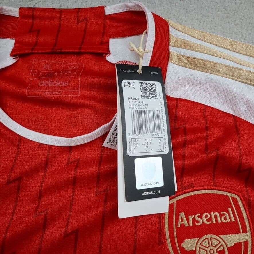 Arsenal Shirt Extra Large Red Home Kit 2023 2024 Adidas Jersey Martin Odegaard photo 4