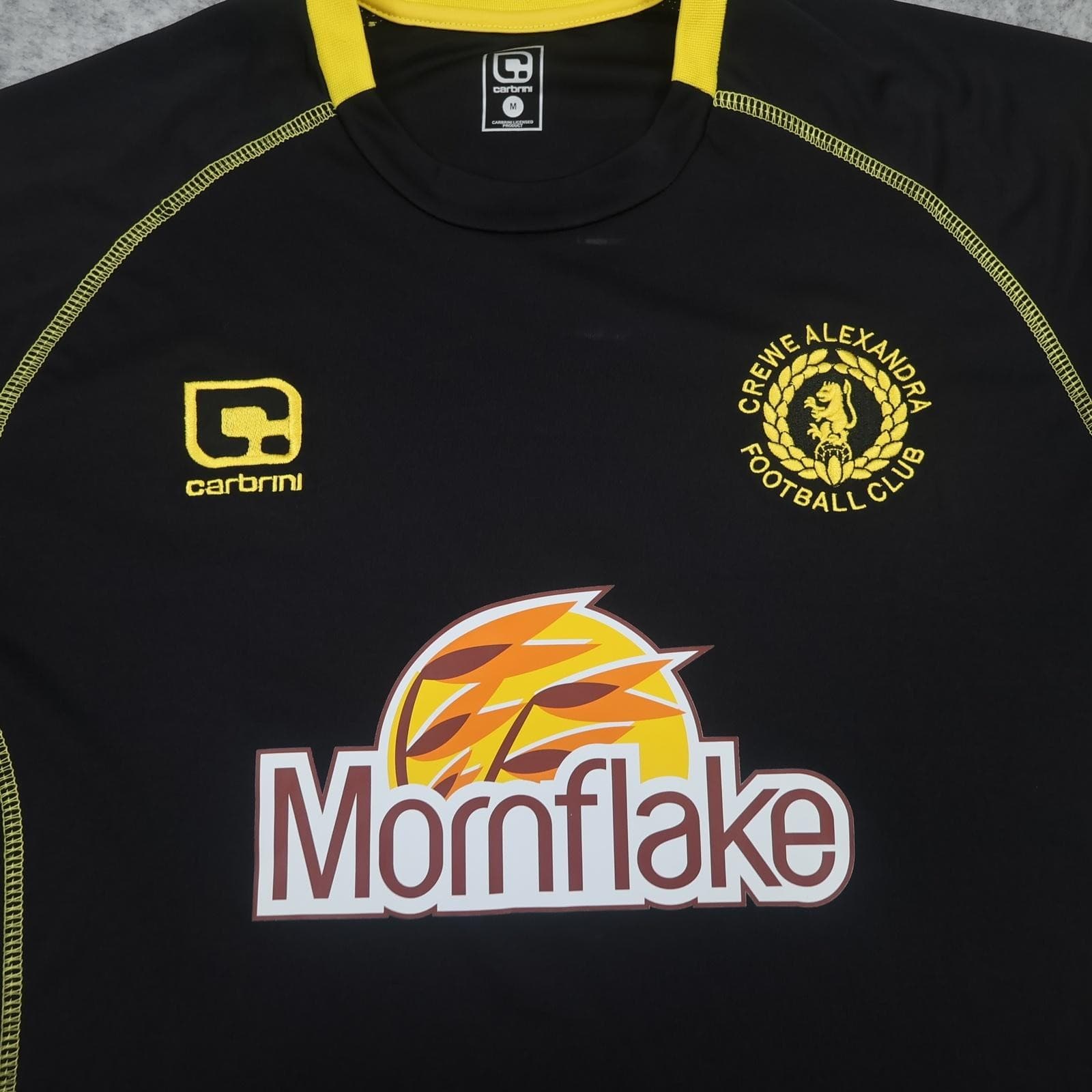 Crewe Alexandra Away Shirt Mens Medium Black 2016 2017 Carbrini Mornflake Jersey photo 3