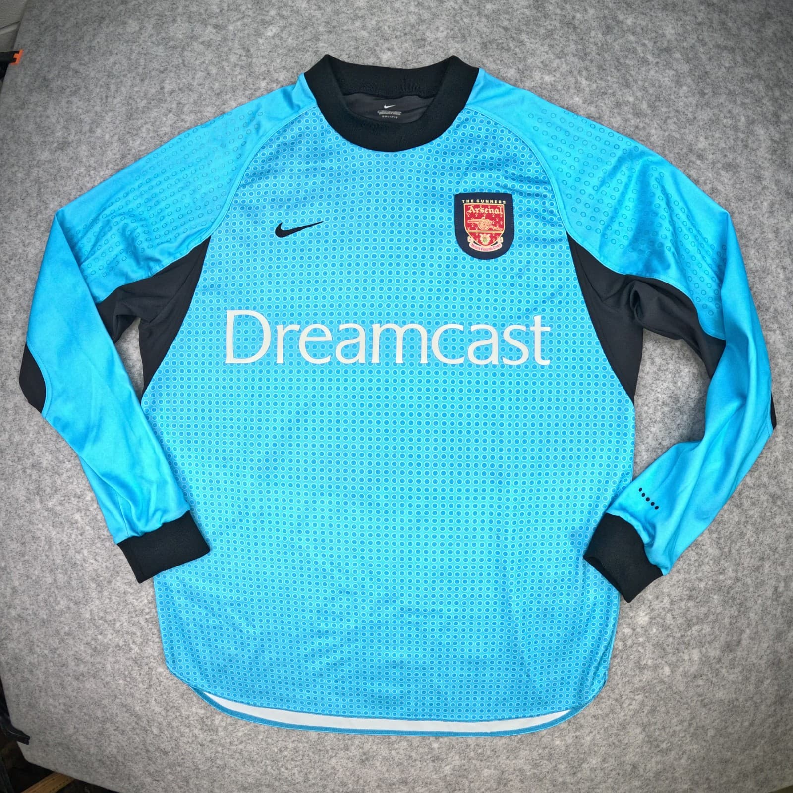 Arsenal Football Shirt Medium Blue Goalkeeper 2000 01 Nike Prototype Jersey
