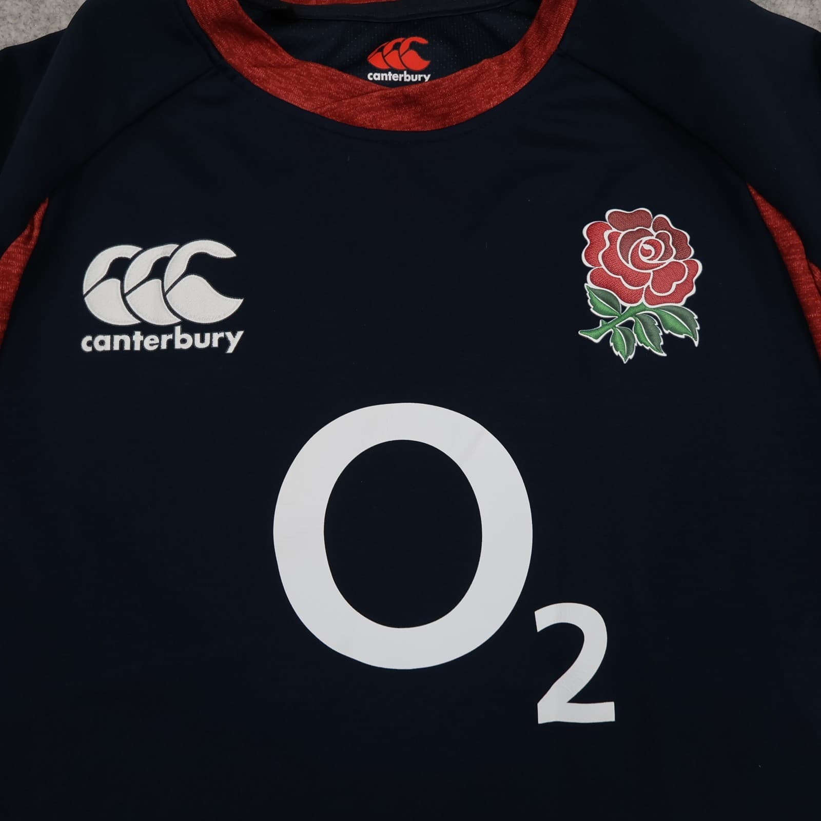 England Rugby Top Medium Navy Drill Top 2019 Canterbury Jersey O2 Pullover photo 3