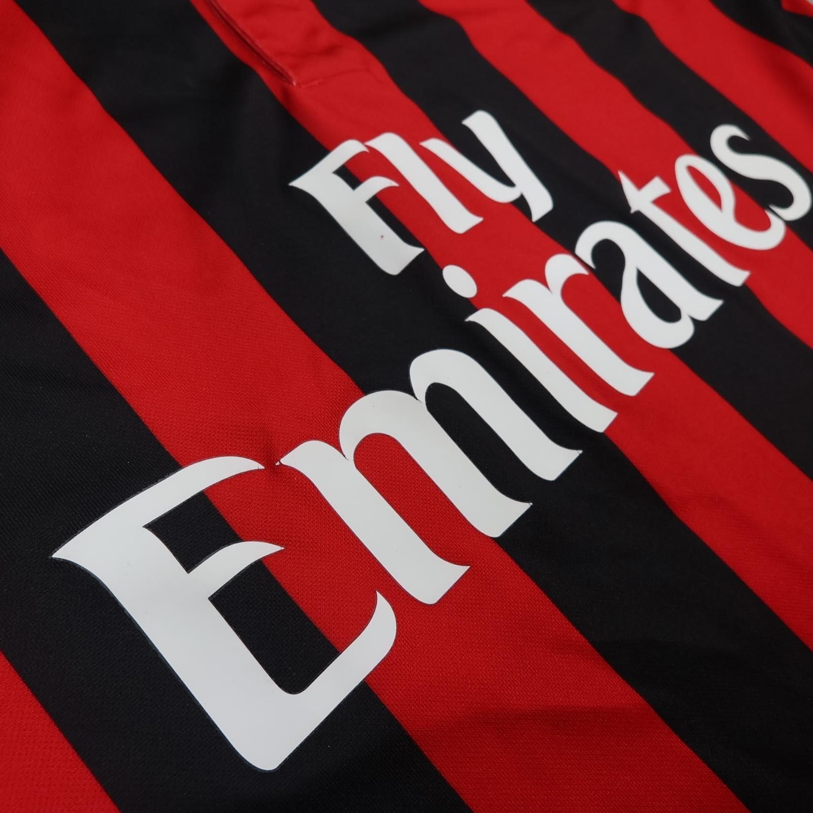 AC Milan Shirt Mens Medium Red Black Home 2018 2019 Football Puma Fly Emirates photo 7