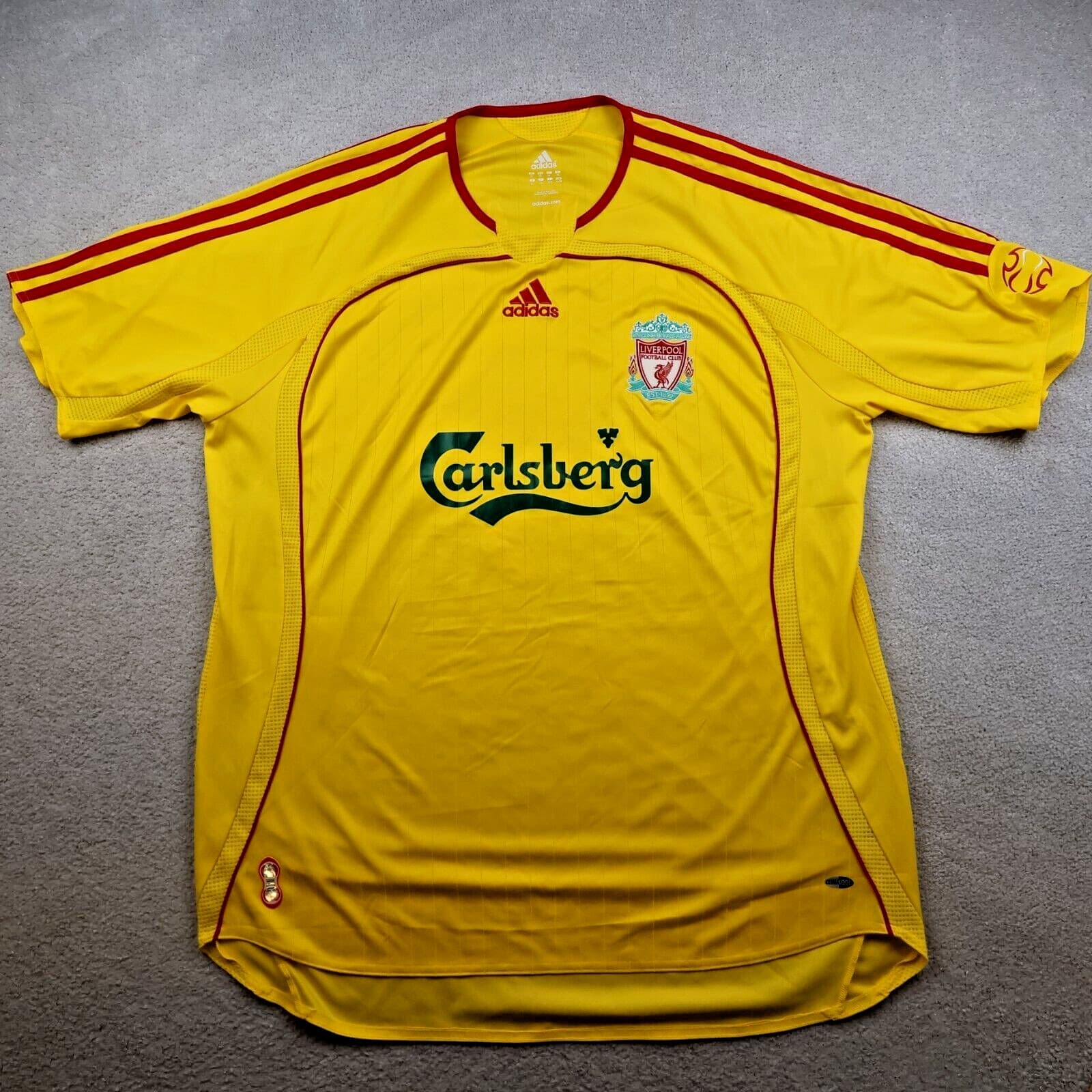 Liverpool Shirt Extra Large Yellow Away Kit 2006 2007 Adidas Jersey Gerrard photo 2