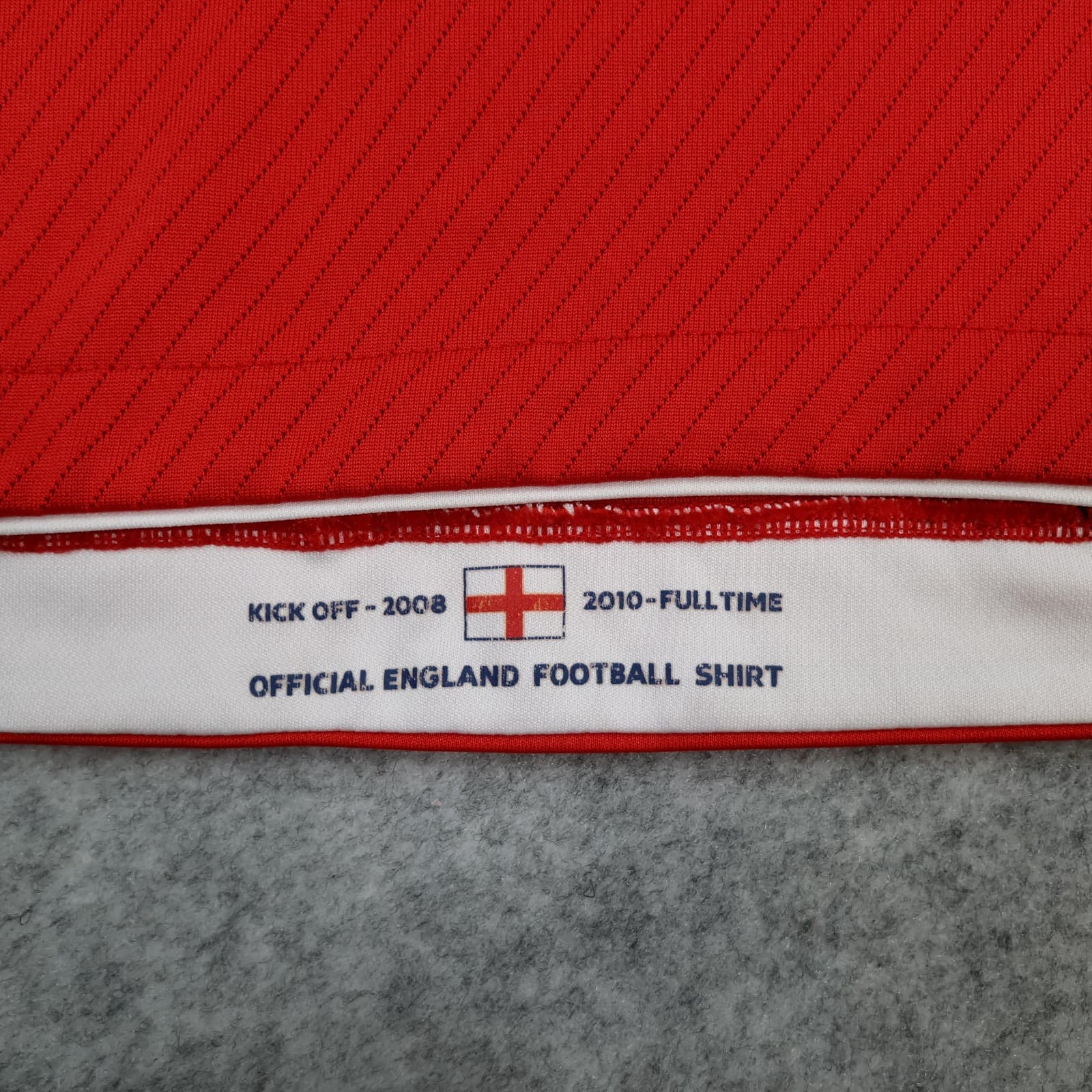 England Away Shirt Mens 2XL Red 2008 2010 Football Umbro Beckham 7 Jersey Top photo 3