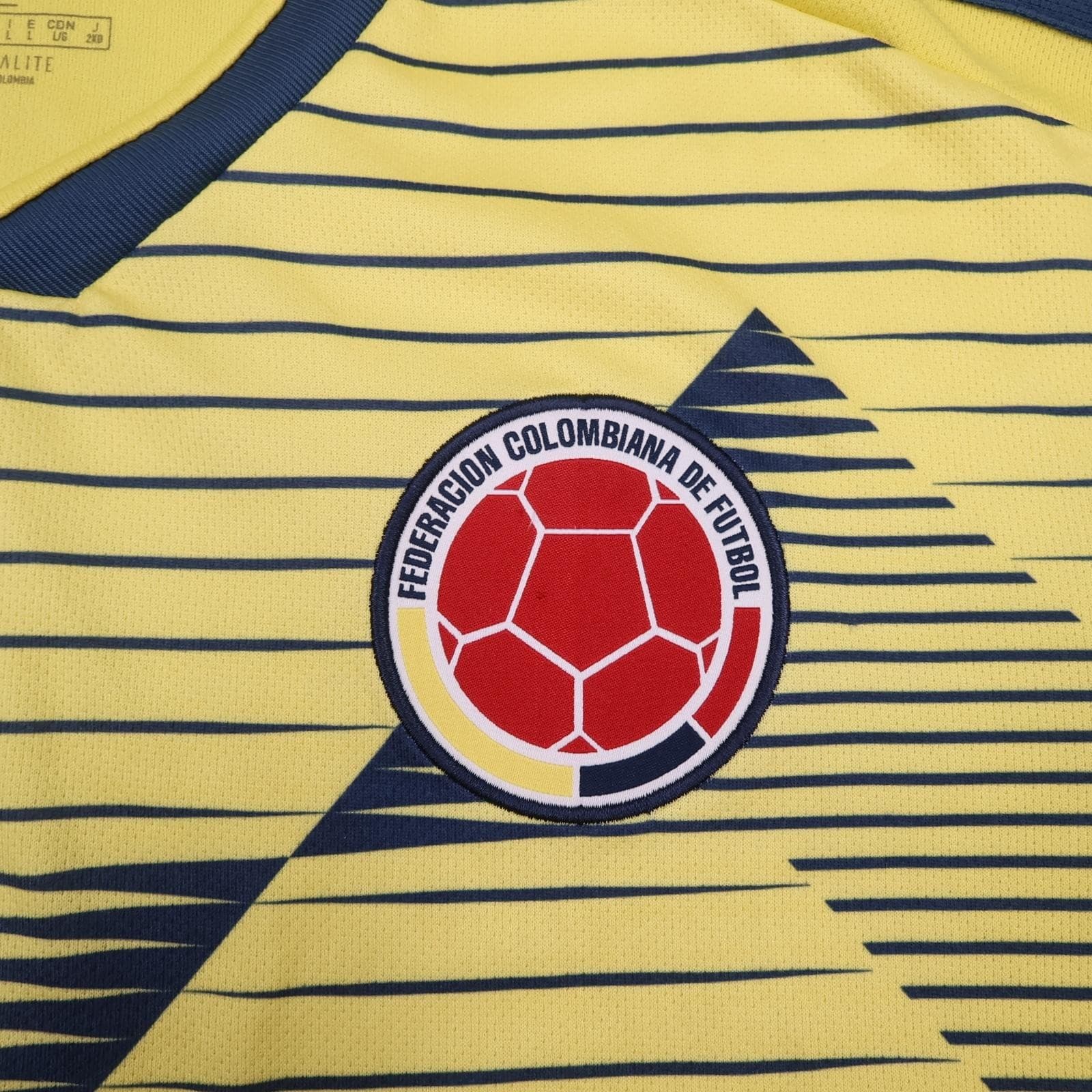 Colombia Home Shirt Mens Large Yellow 2020 2021 Football Adidas Soccer Jersey photo 3