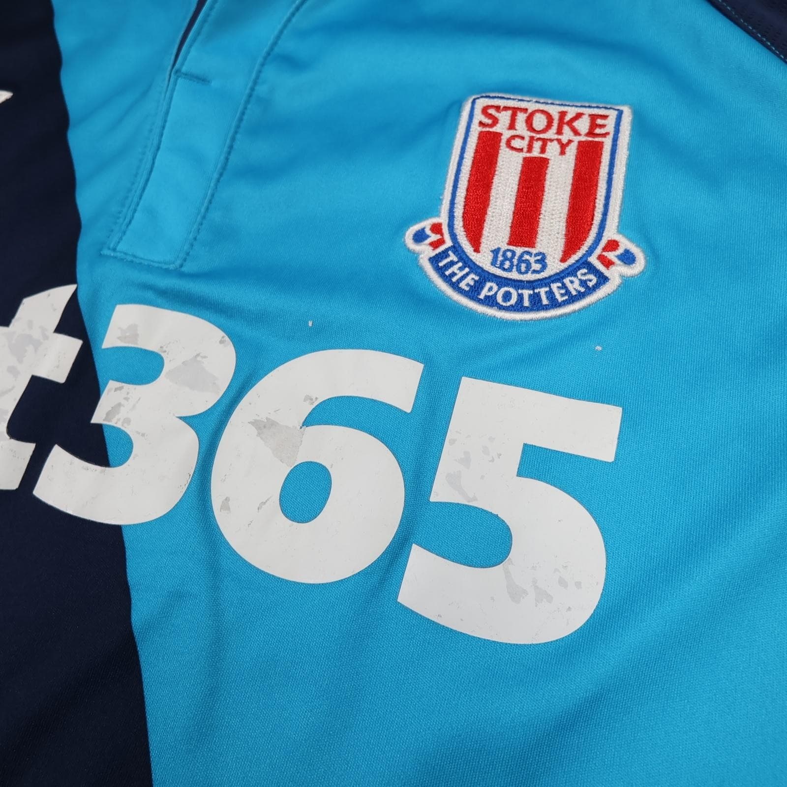 Stoke City Away Shirt Mens XL Blue 2014 2015 Warrior Arnautovic 10 Soccer Jersey photo 6