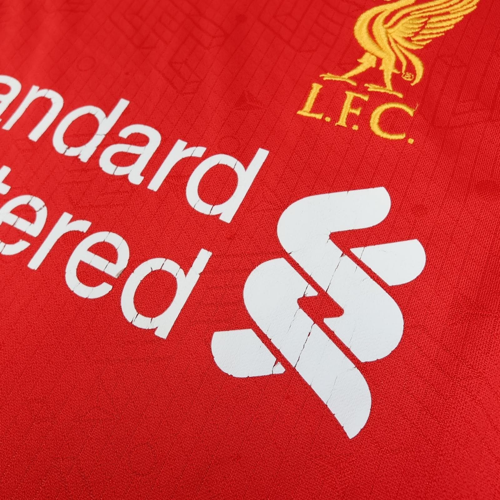 Liverpool Shirt Mens Medium Red Home 2014 2015 Football Warrior Soccer Jersey photo 5