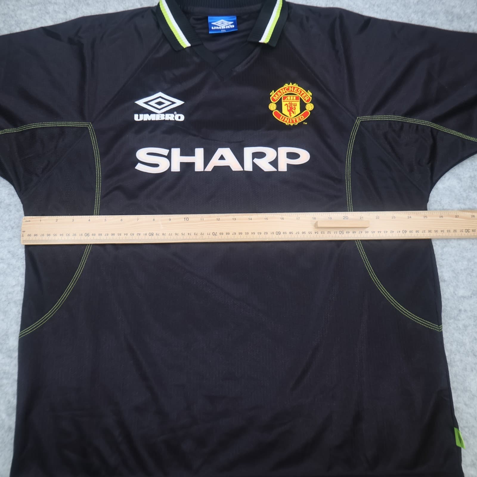 Vintage Manchester United Shirt 2XL Black Third Kit 1998 1999 Umbro Jersey XXL photo 9