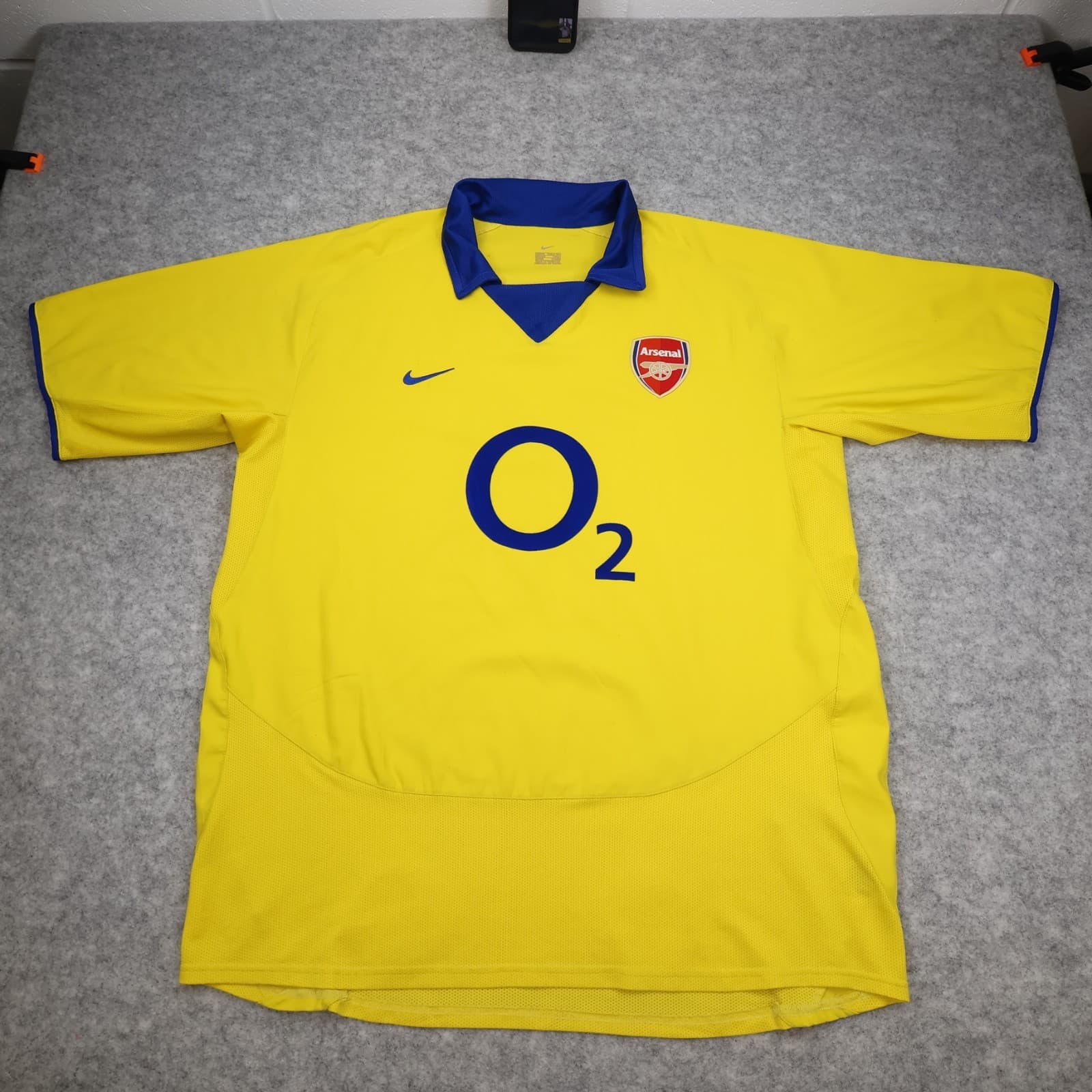 Vintage Arsenal Shirt Extra Large Yellow Away Kit 2003 2004 Bergkamp Jersey photo 2