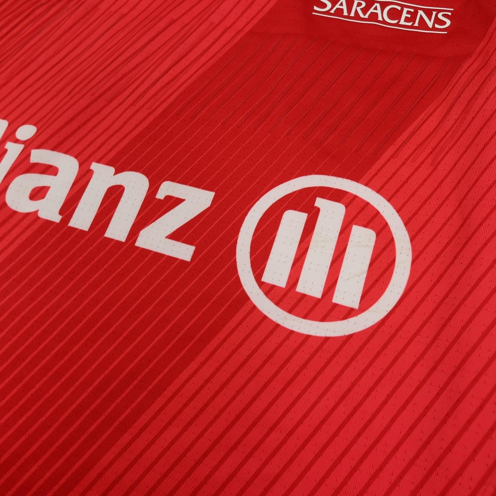 Saracens Rugby Shirt Mens Large Red Rugby Union Nike Allianz Jersey 2019 2020 photo 5