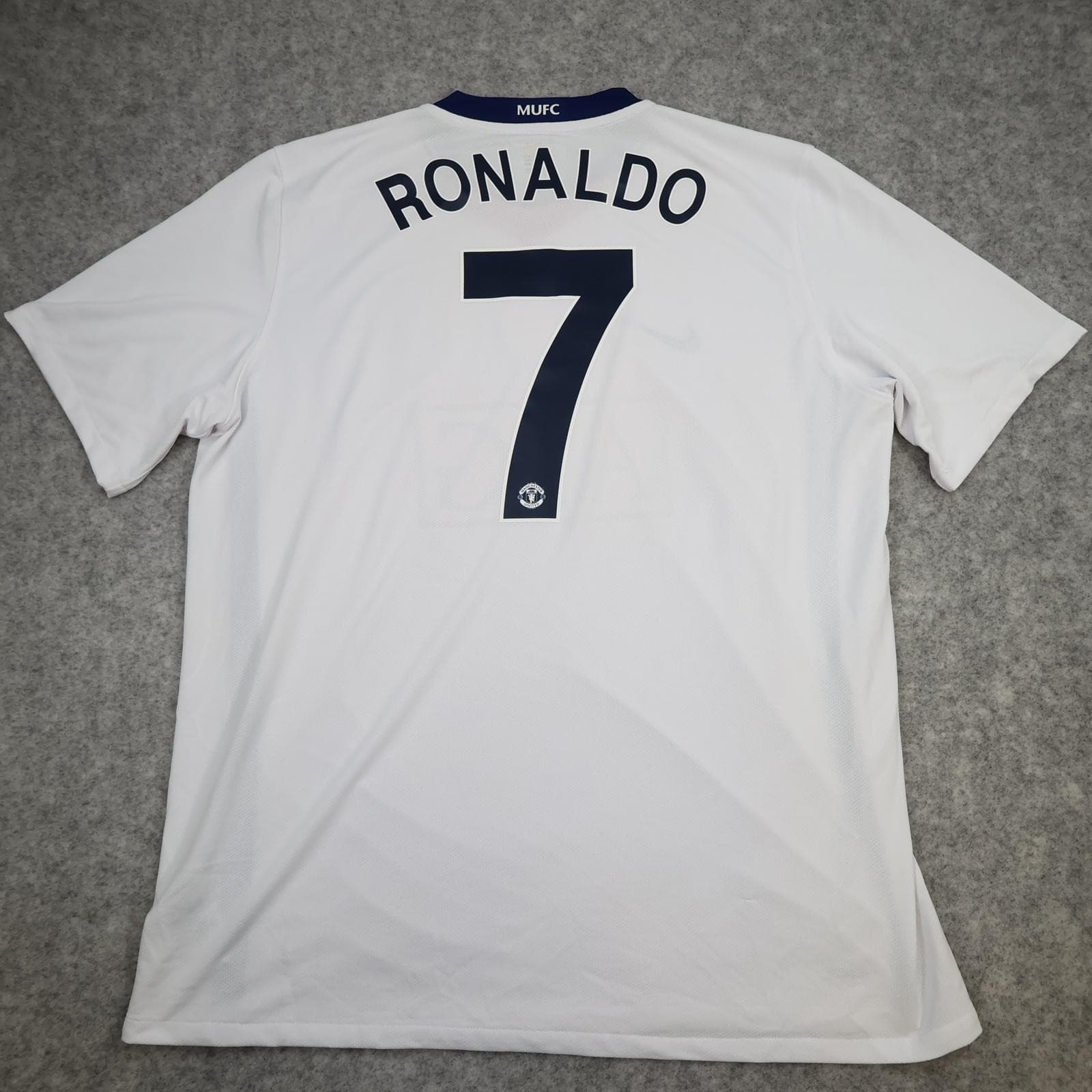 Manchester United Shirt Mens XL White Away 2008 2009 Football Nike AIG Ronaldo 7 photo 2
