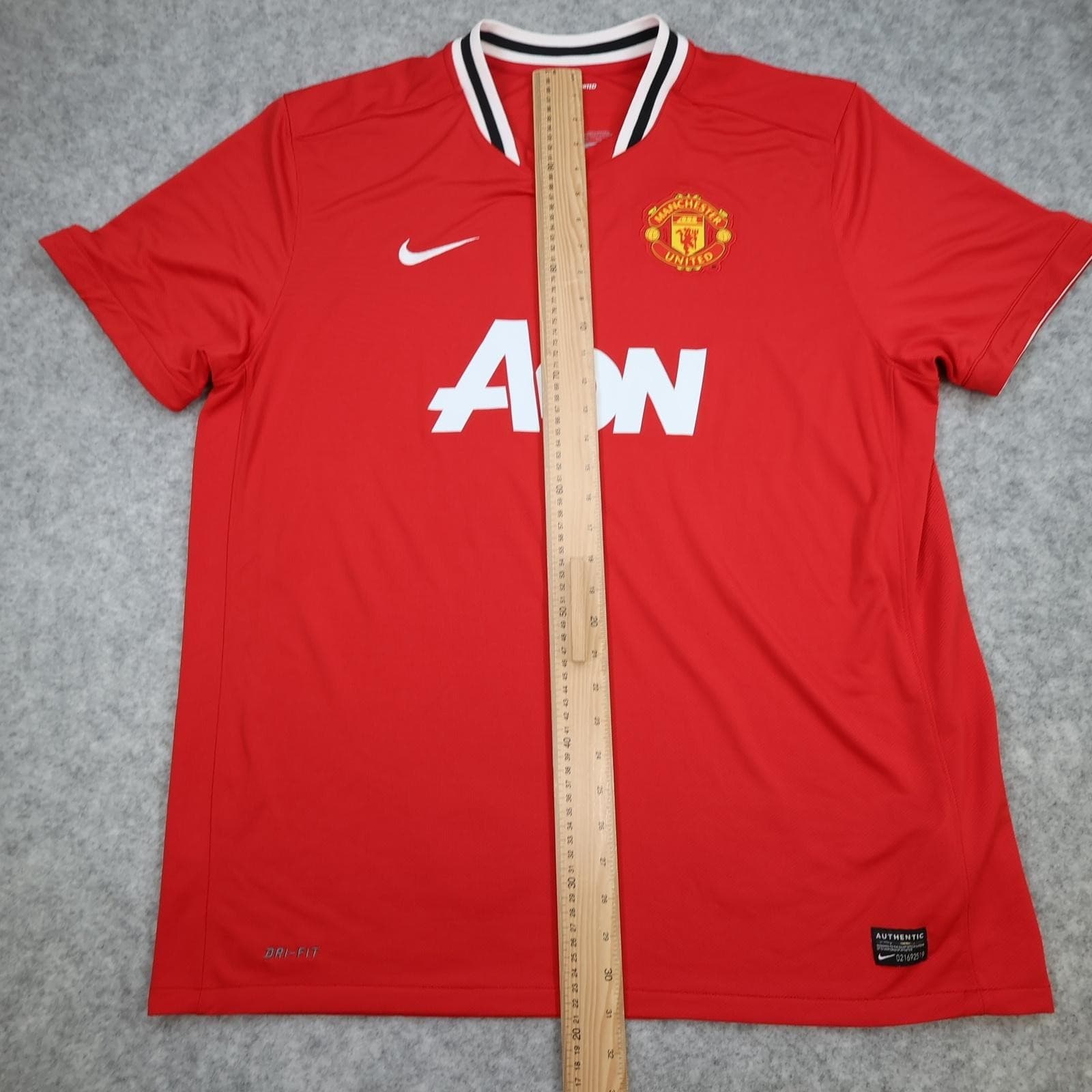 Manchester United Shirt Mens 2XL Red Home 2011 2012 EPL Football Nike AON Jersey photo 13